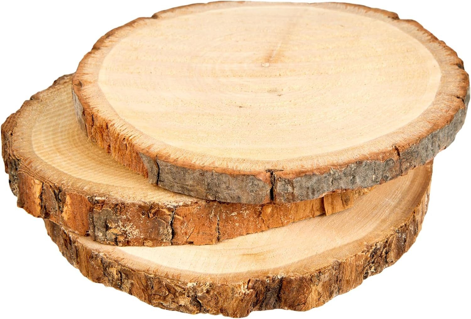 Rayher Hobby Baumrinde Birkenscheiben rund, Durchmesser 10-12cm, 3 Stück, (1-tlg)