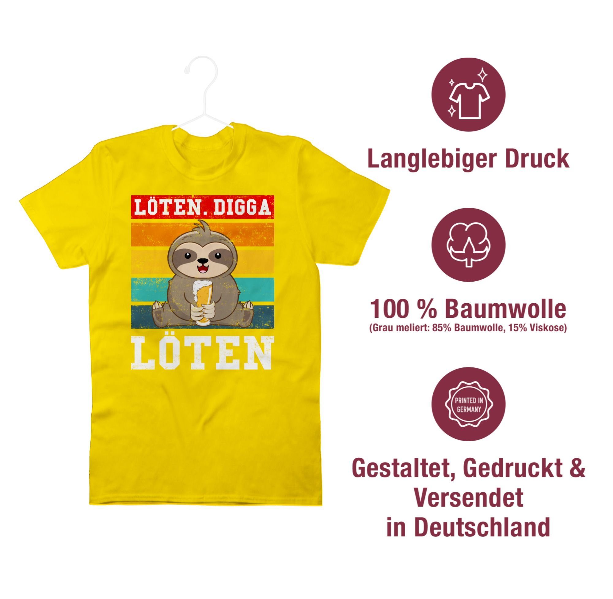 Party Löten bunt Digga weiß Vintage Alkohol Shirtracer Herren T-Shirt Löten 02 Gelb &