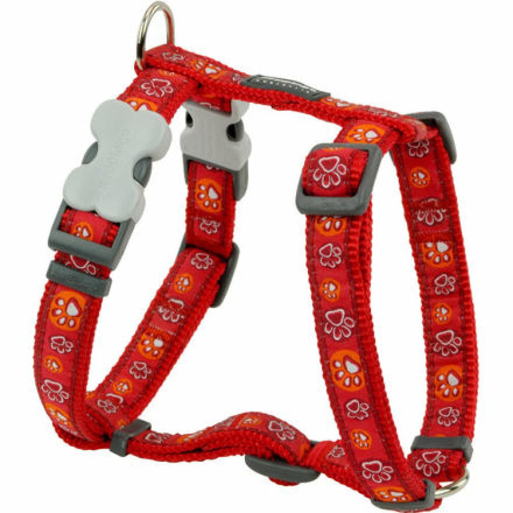 Red Dingo Hunde-Geschirr Hundegeschirr Style Rot Tierischer Fußabdruck 30-48 cm