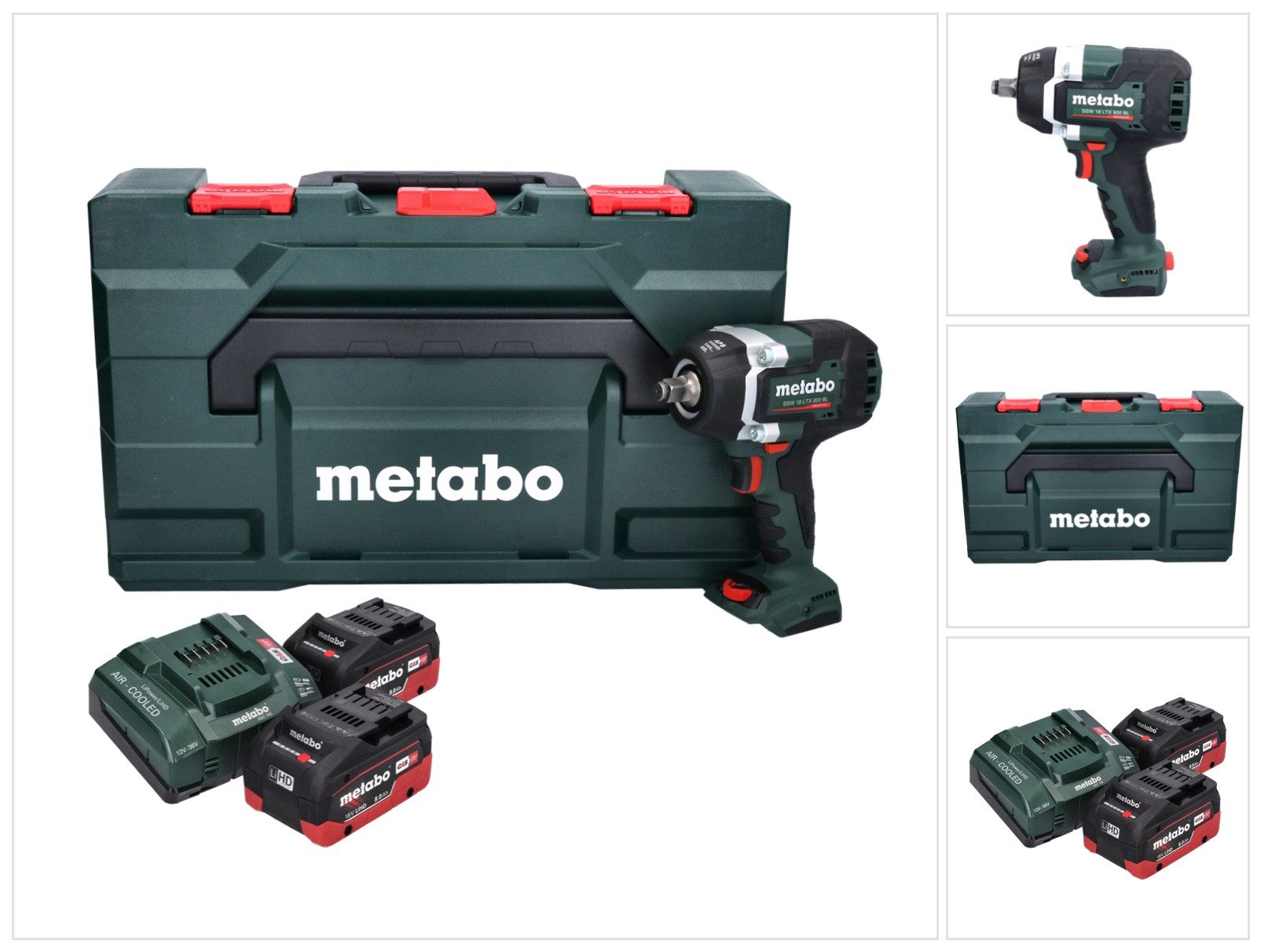 metabo Akku-Schlagschrauber SSW 18 LTX 800 BL 18 V 800 Nm 1/2" Brushless + 2x Akku 8,0 Ah