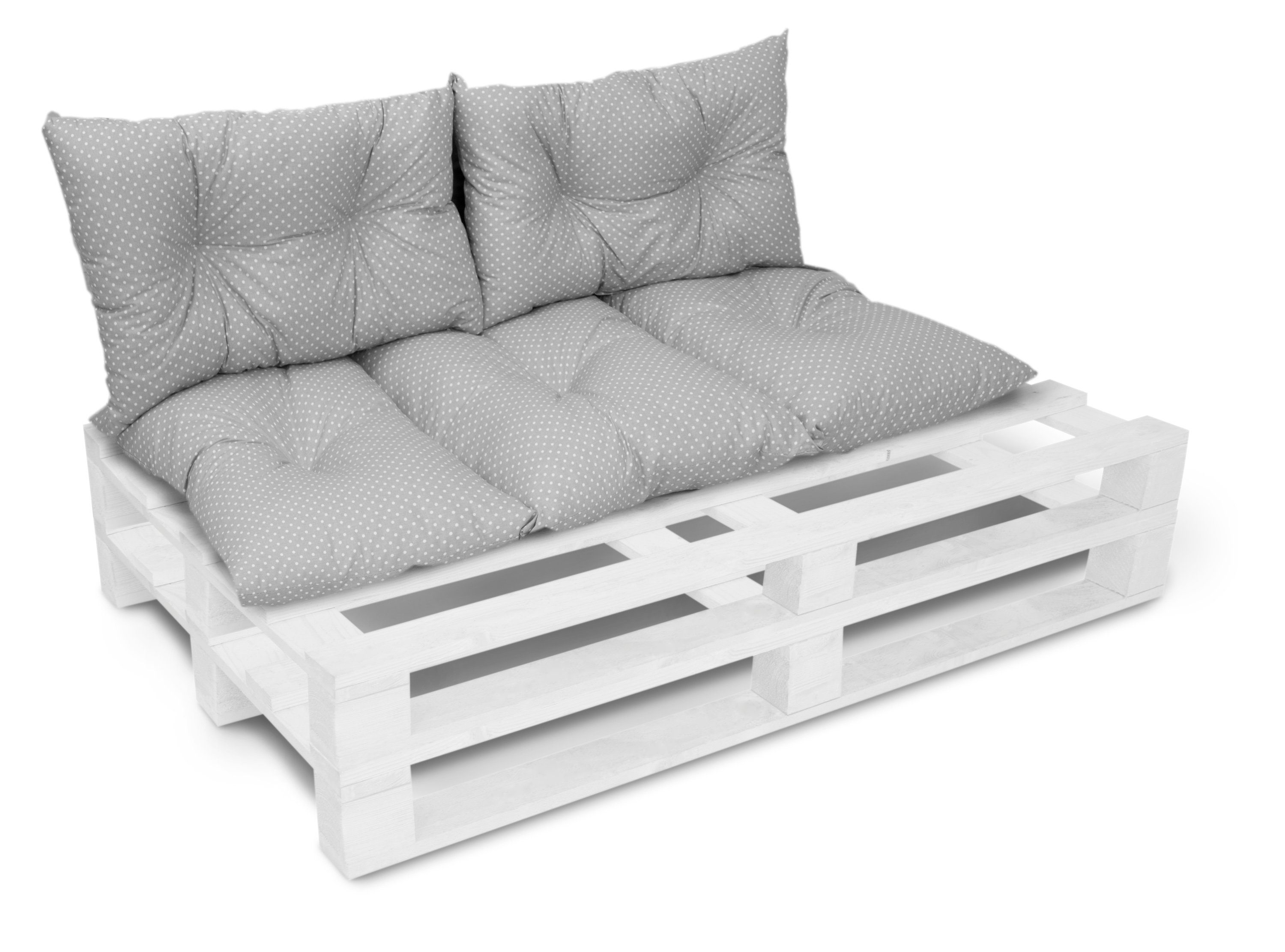 Amilian Stuhlkissen - Sitzkissen - Palettenkissen - 60x120cm + 2 x40x60cm, 3er Set - Gartenbankauflage - Pallettensitzkissen - Bankkissen