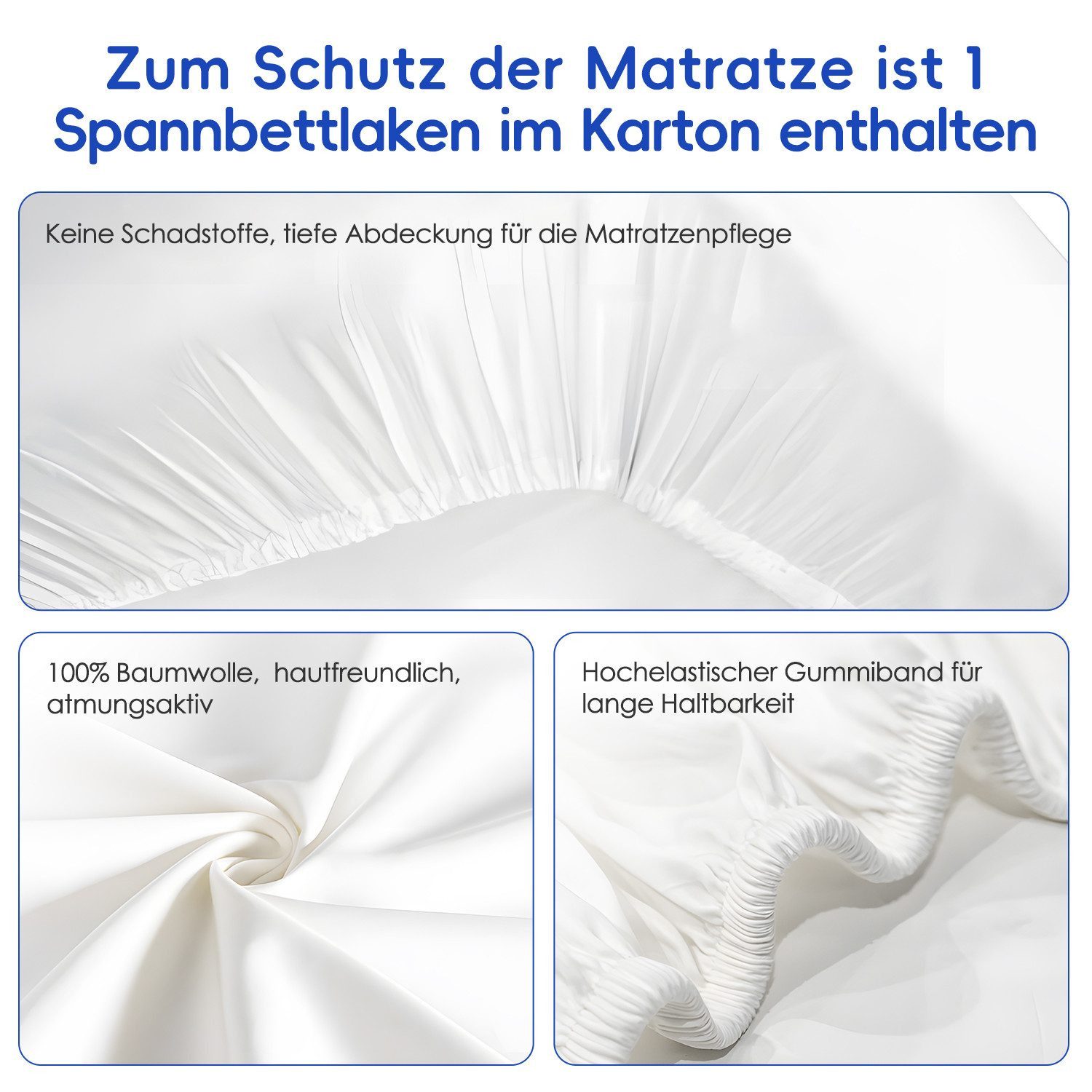 Taschenfederkernmatratze Matratze, 7 Zone Federkernmatratze Matratzen mit Spannbettlaken, Lexzurn, 22 cm hoch, (Atmungsaktiv, Rückenentlastung, Orthopädisch, Ma – Bild 5 von 5