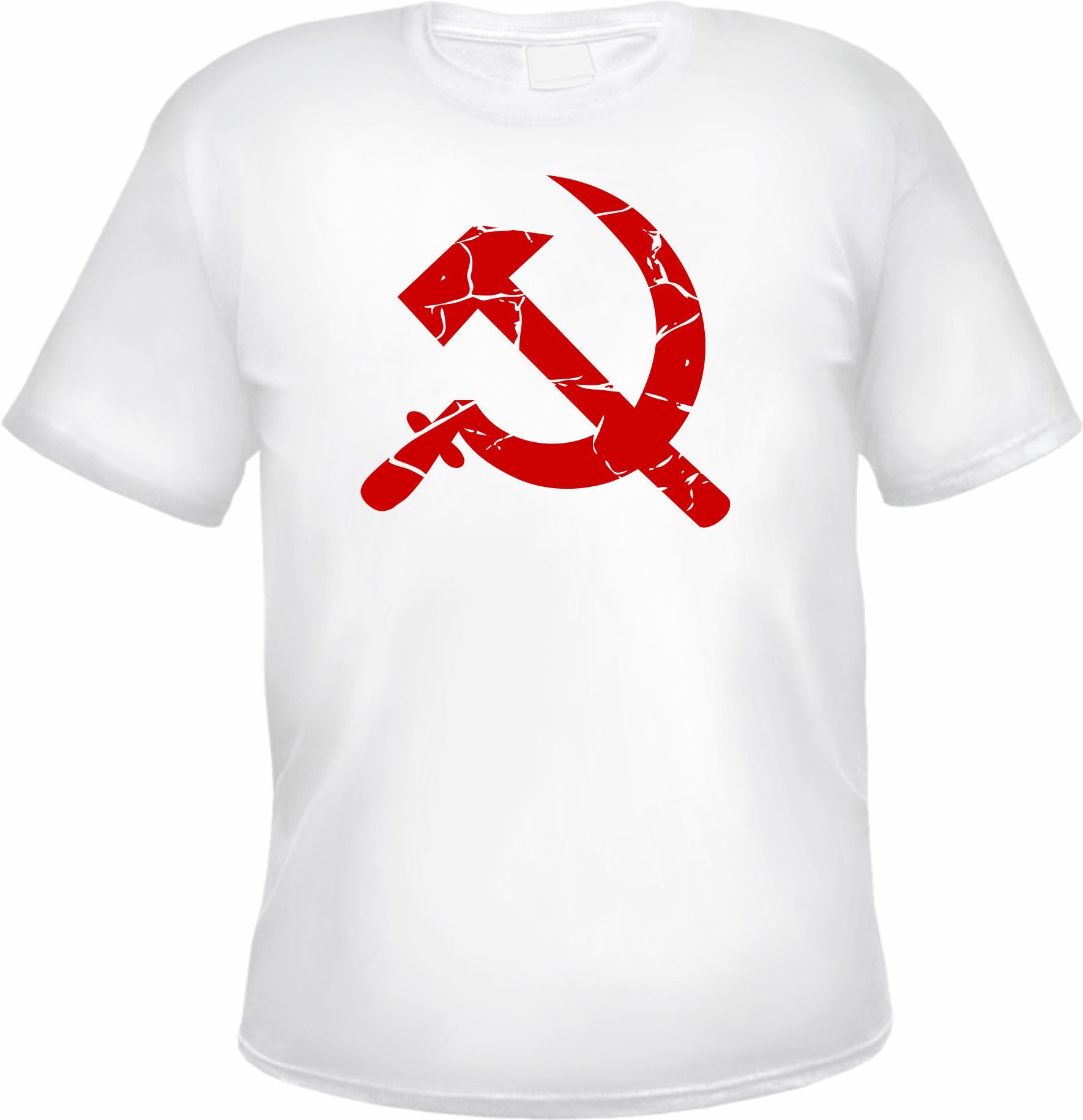 T-Shirt Hammer und Sichel Herren T-Shirt - Aufdruck rot - Tee Shirt