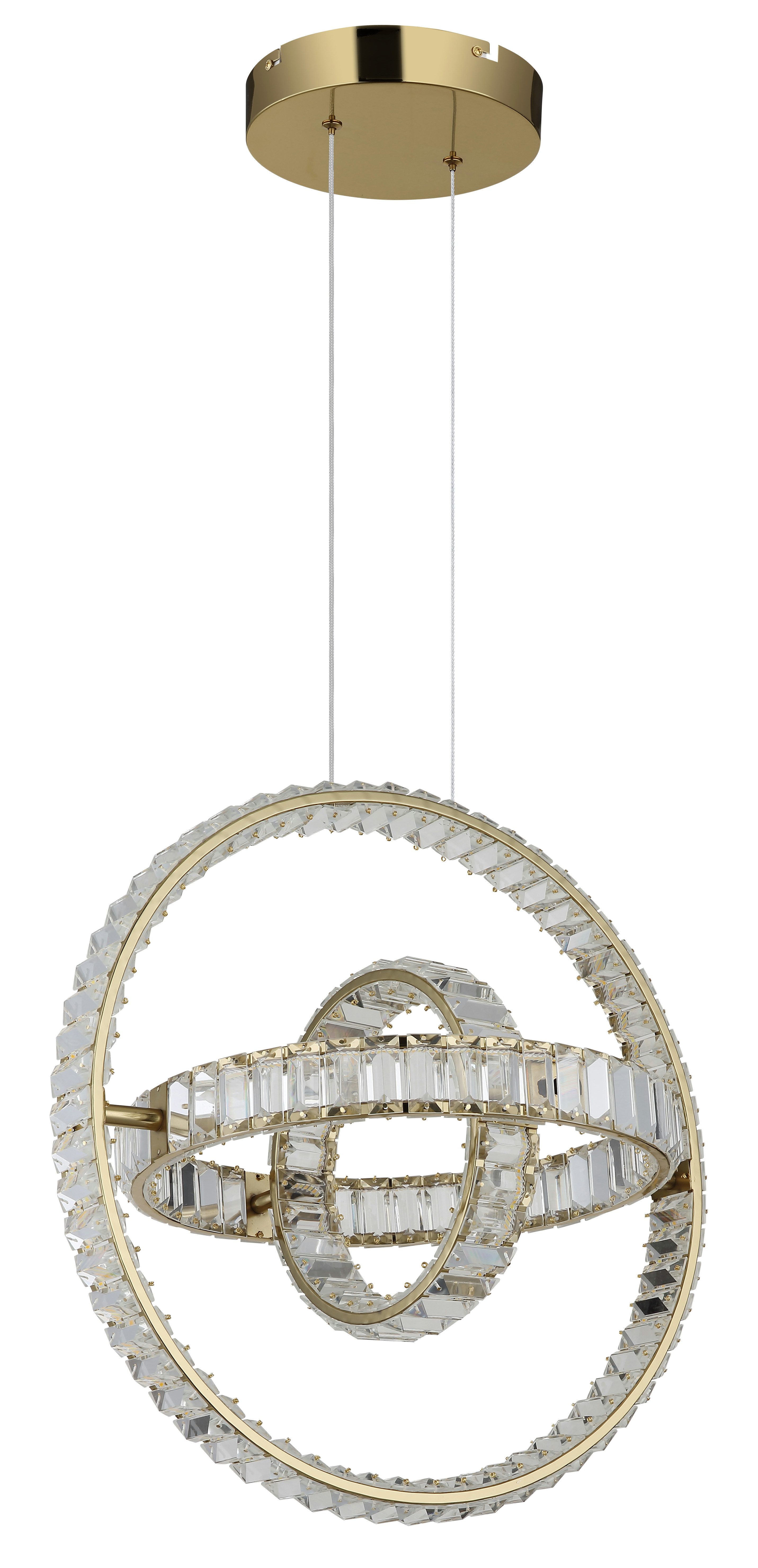 GLOBO LIGHTING Hängeleuchte NEIL, LED fest integriert, LED Kristall Hängeleuchte für Esszimmer gold