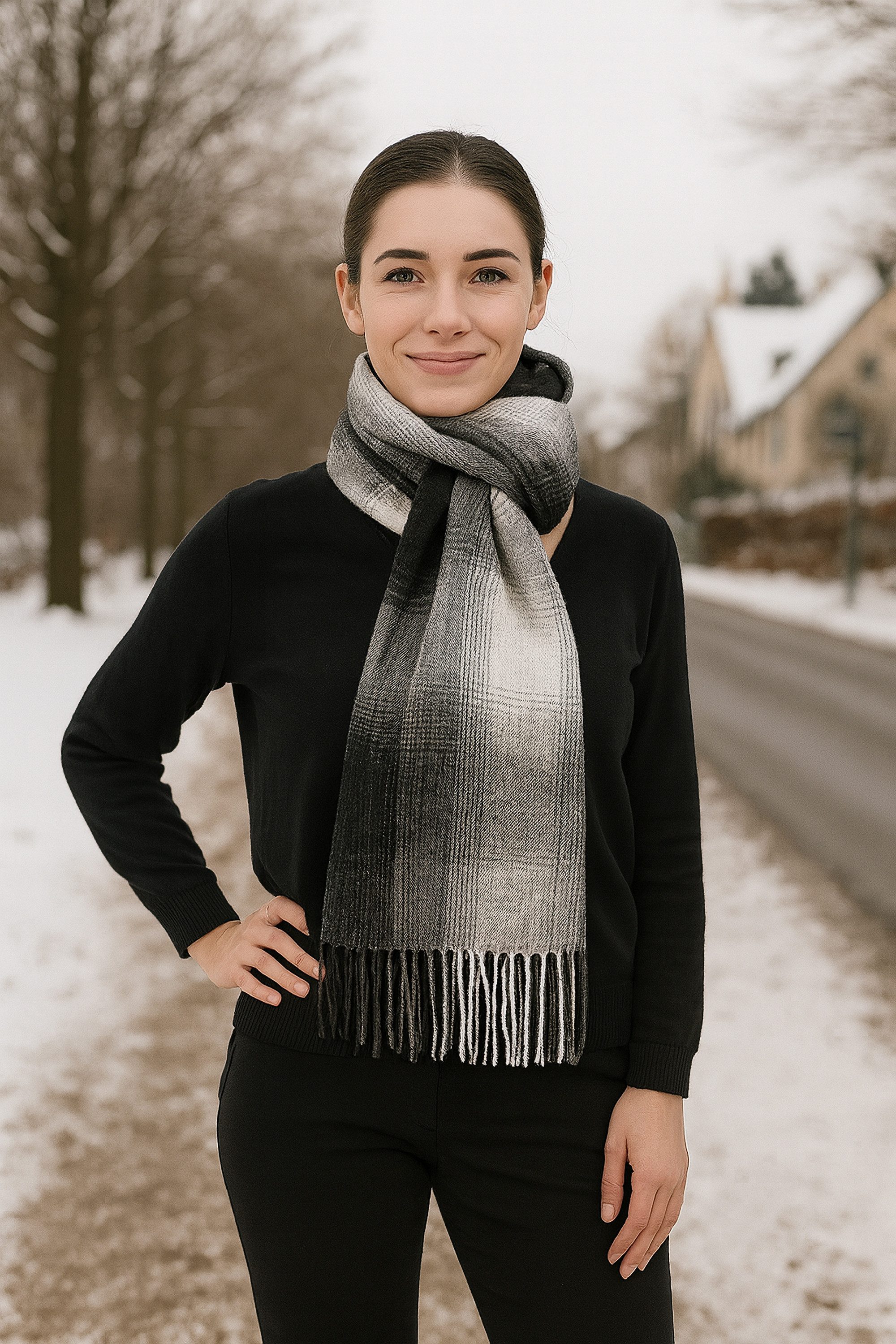 COLLEZIONE ALESSANDRO Wollschal Manchester, (1-St), in modischer Farbkombi, Made in Italy