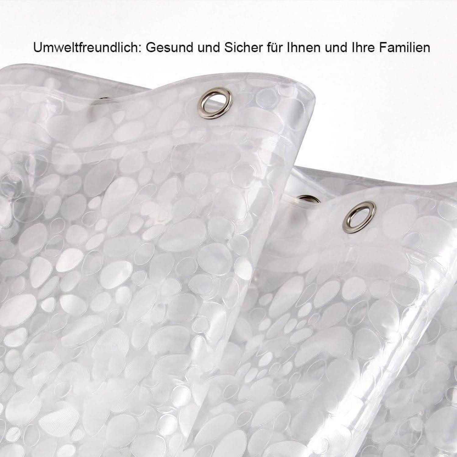 LuxusKollektion Duschvorhang Duschvorhang Wasserdicht A-transparent H200 x B180 cm (1er Pack)