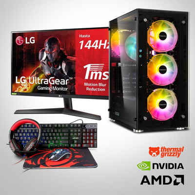 Memory PC Gaming-PC-Komplettsystem (27,00", AMD Ryzen 5 5600G, RTX 3060, 16 GB RAM, 1000 GB SSD)