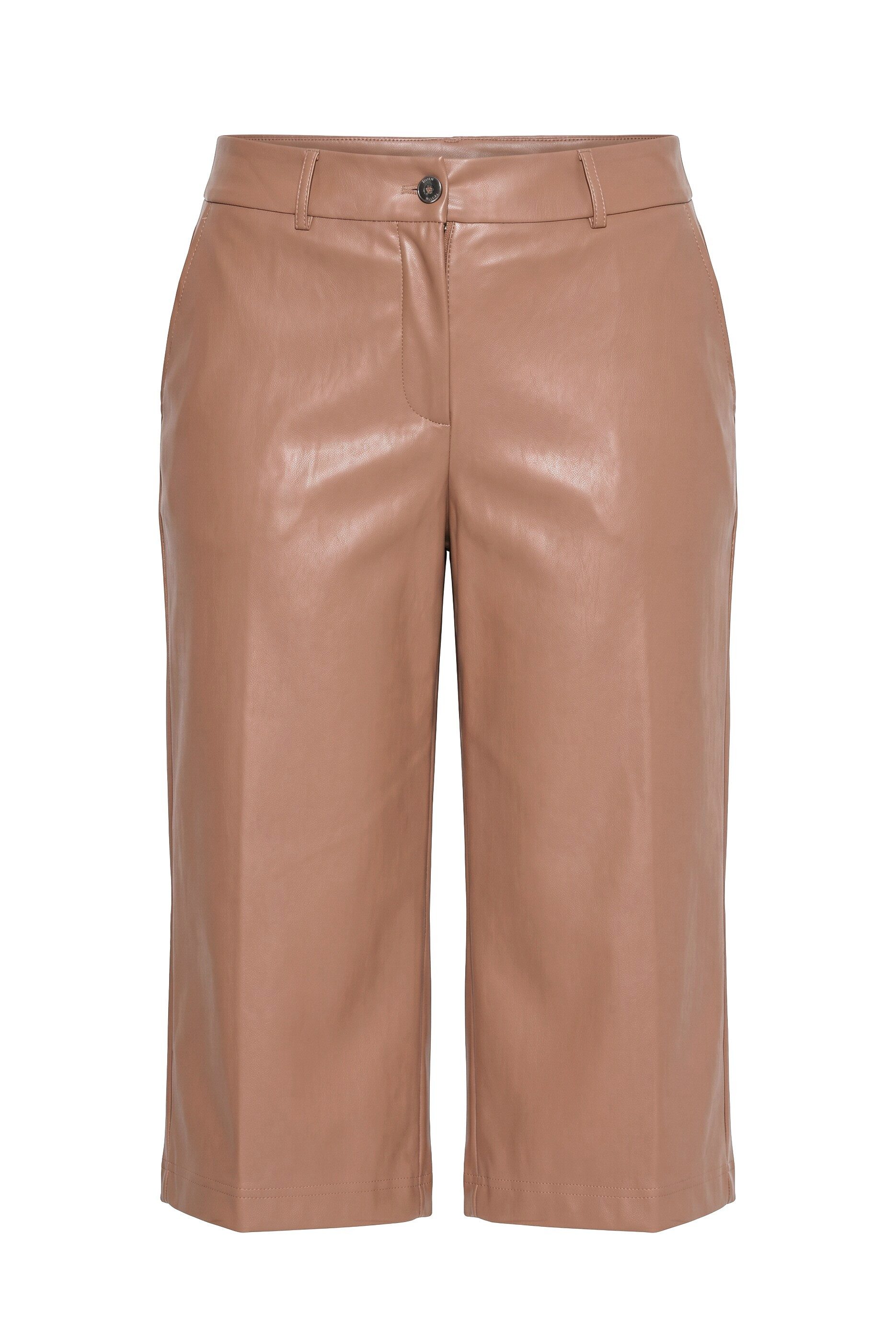 MIAMODA Jeansshorts Lederoptik-Culotte weites Bein