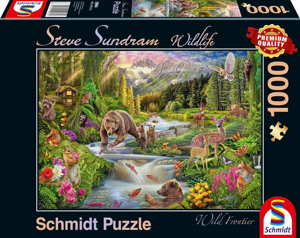 Schmidt Spiele Puzzle Steve Sundram Wildlife Wildtiere am Waldesrand 59964, 1000 Puzzleteile