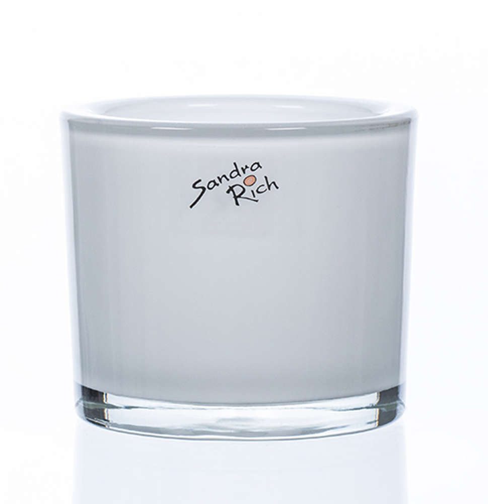 Sandra Rich Übertopf SANDRA RICH, Glasübertopf WEISS "cylindrical heavy Pot H 8cm/9cm"