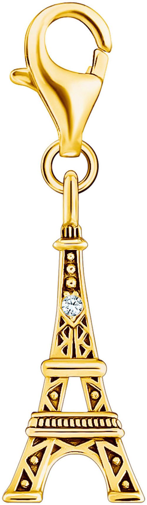 THOMAS SABO Charm-Einhänger Eiffelturm mit weißem Zirkonia, mit Zirkonia (synth)