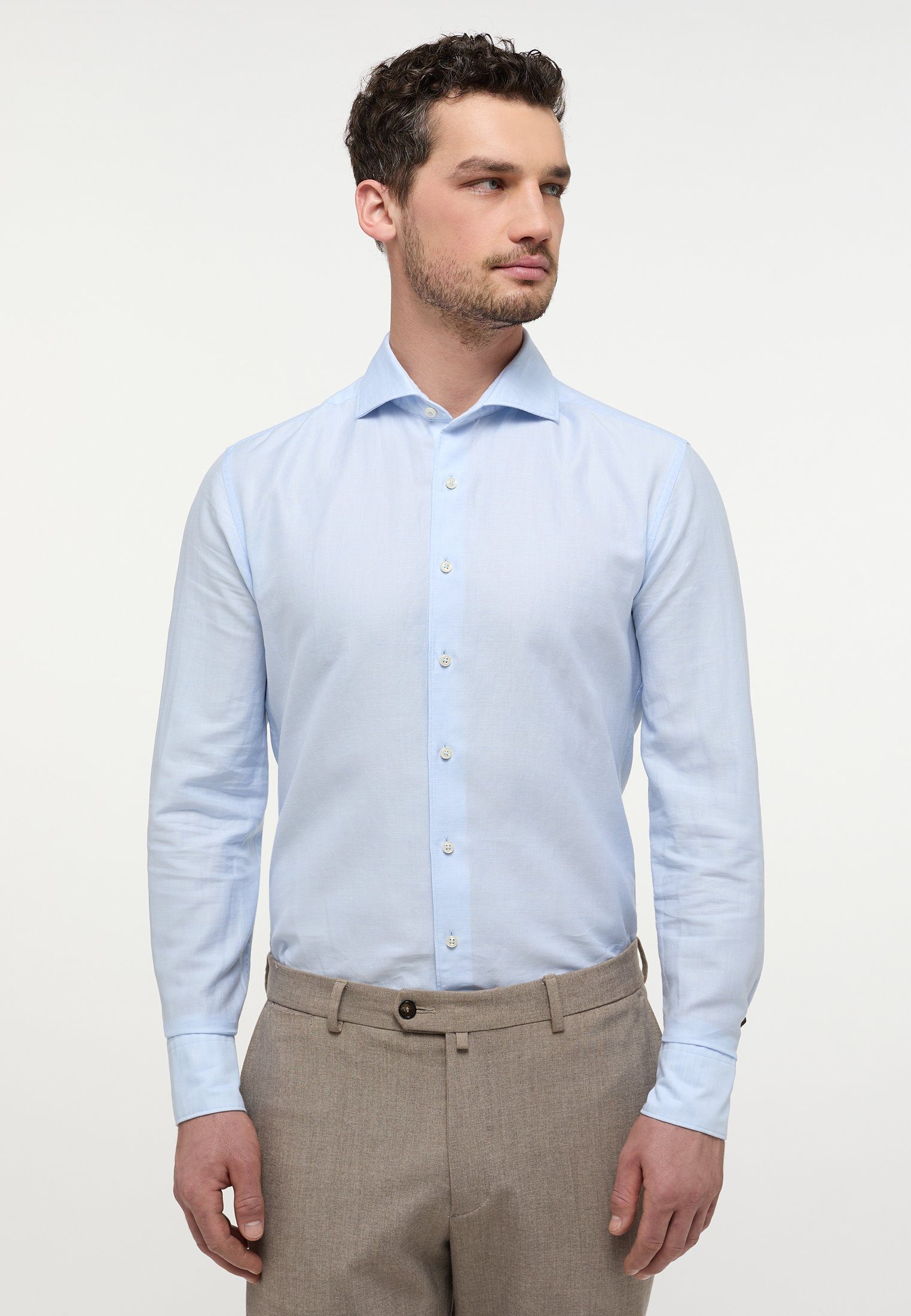 Eterna Langarmhemd SLIM FIT himmelblau