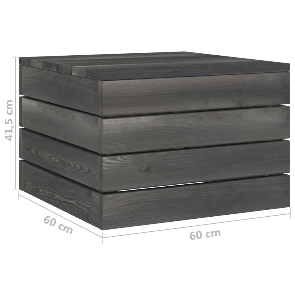 vidaXL Gartenlounge-Set (7-tlg) Schwarz Paletten Kiefernholz, mit Kissen 7-tlg. Garten-Sofagarnitur aus