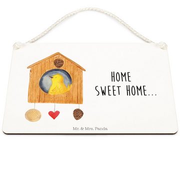 Mr. & Mrs. Panda Hinweisschild Vogelhaus sweet Home - Weiß - Geschenk, süße Tiermotive, Tiere, lusti, (1 St)