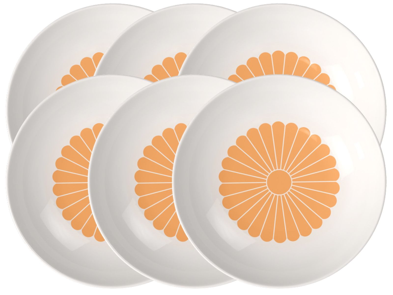 Villeroy & Boch Schale Fleur soleil Pastaschale 24cm Set6, Premium Porcelain, (Schüsseln & Schalen)