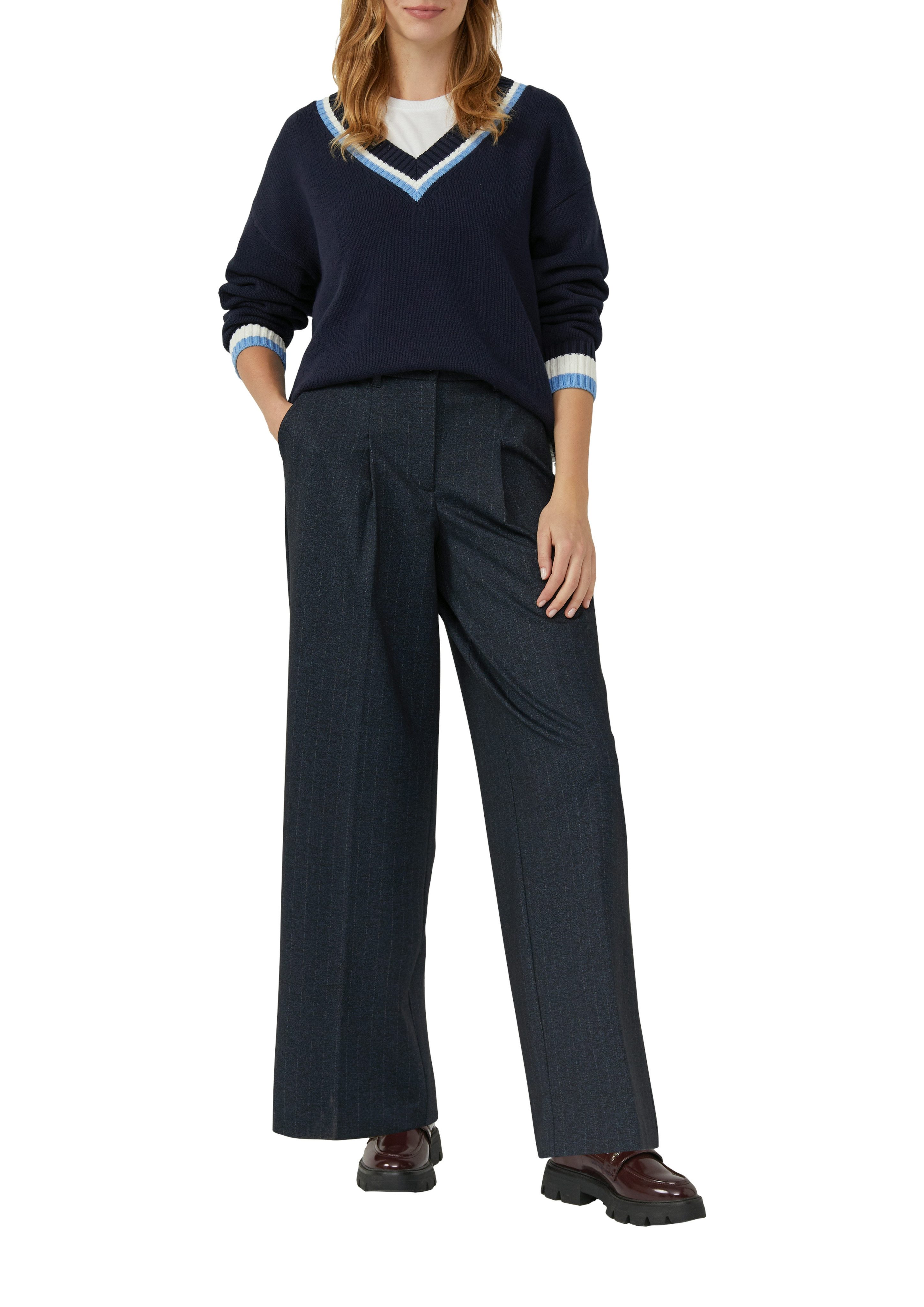 s.Oliver Bundfaltenhose im Nadelstreifen-Look günstig online kaufen