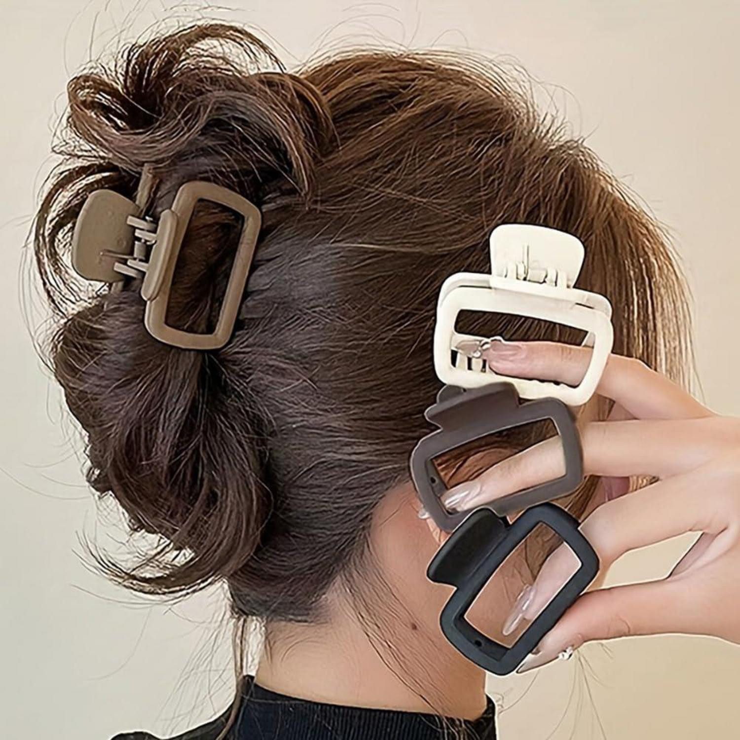 LuxusKollektion Haarklammer 4er Pack Quadratische Kleine Haarspangen Damen Dünnes Haar Matte