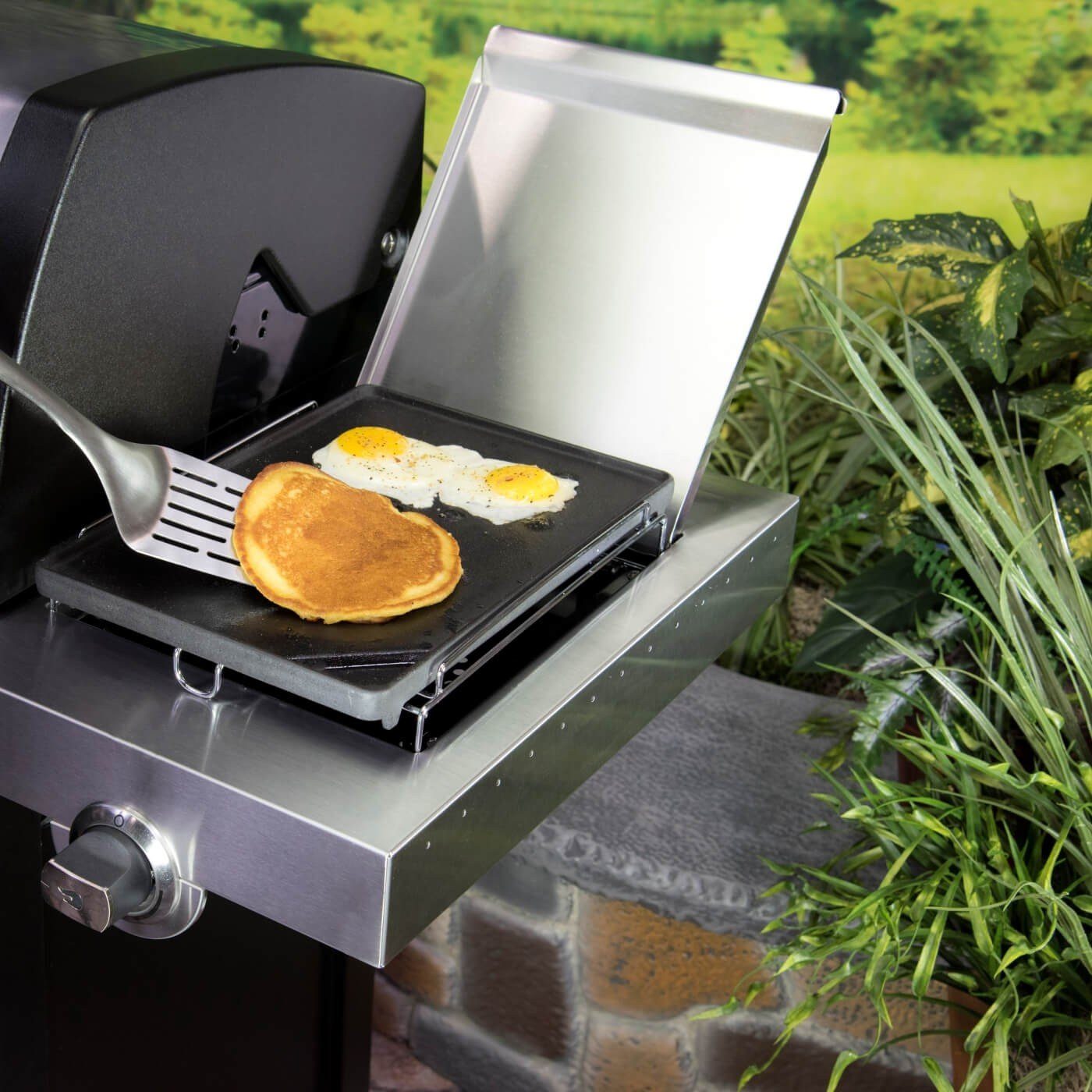 Char-Broil Grillplatte Guss Grill BBQ Zubehör Aufsatz Seitenbrenner Bratplatte