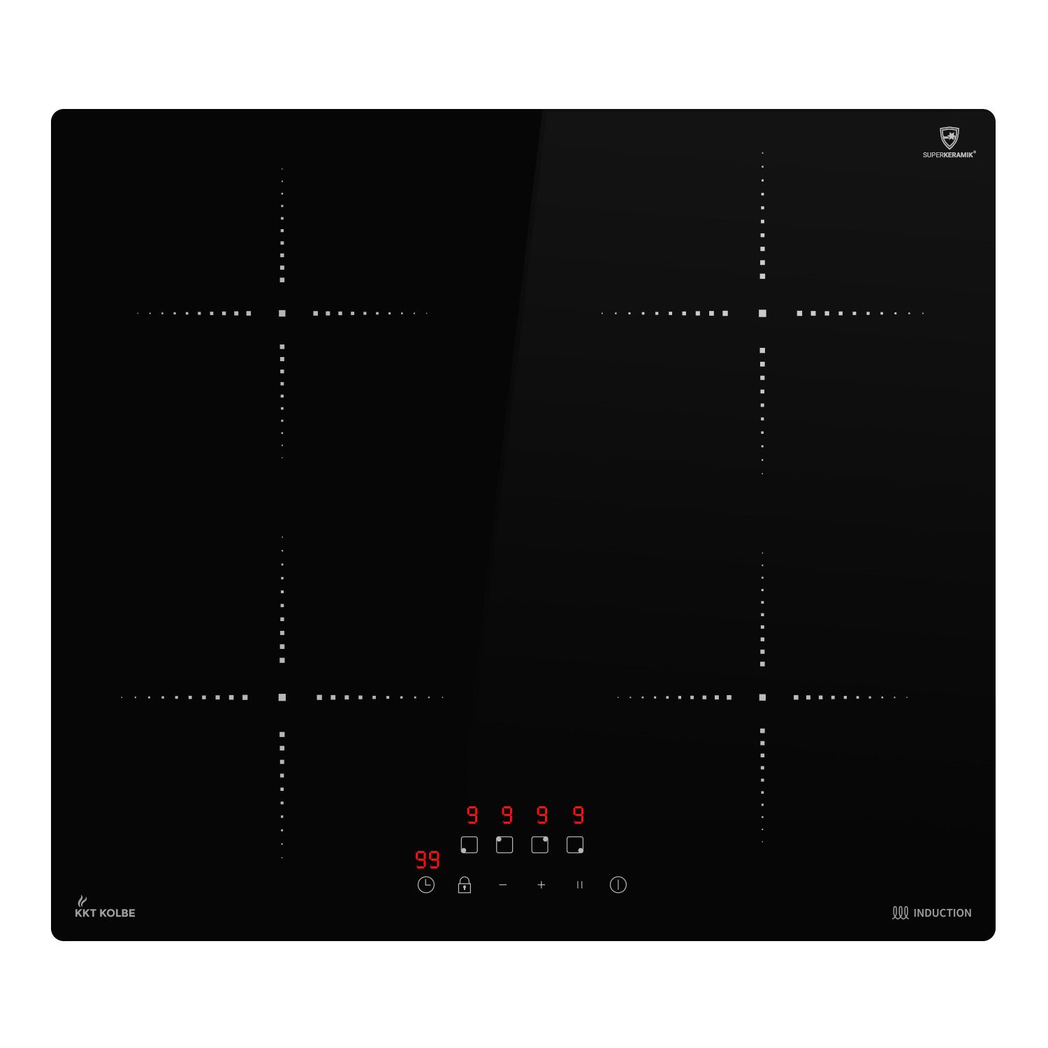 KKT KOLBE Induktions-Kochfeld IH85900RL, 59cm Herdplatte Kochmulde Kochplatte Induktion 4 Zonen Autark Timer