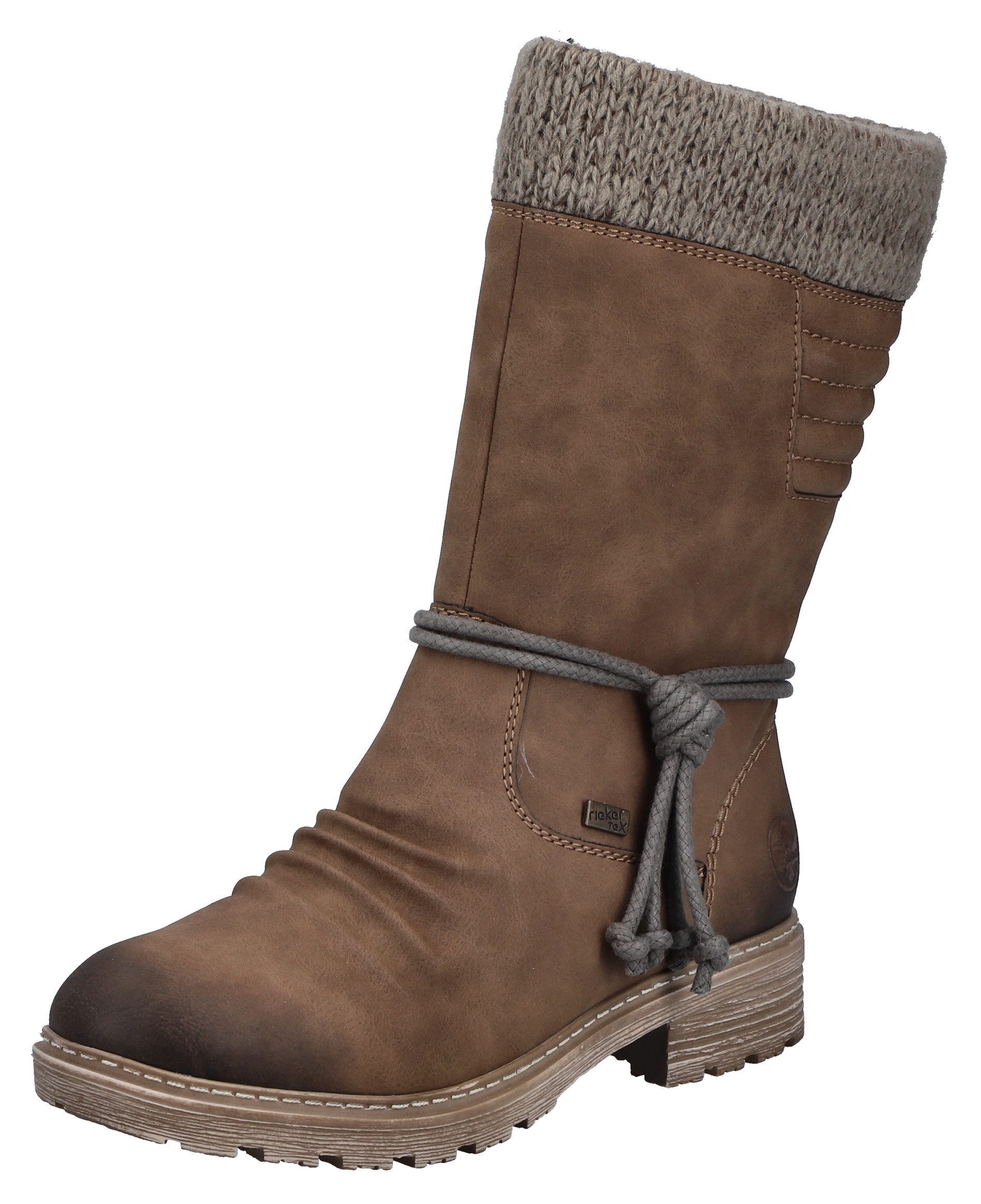 Rieker Winterstiefel, Winterboots, Blockabsatz, TEX-Membran, mit gestricktem Schaftrand