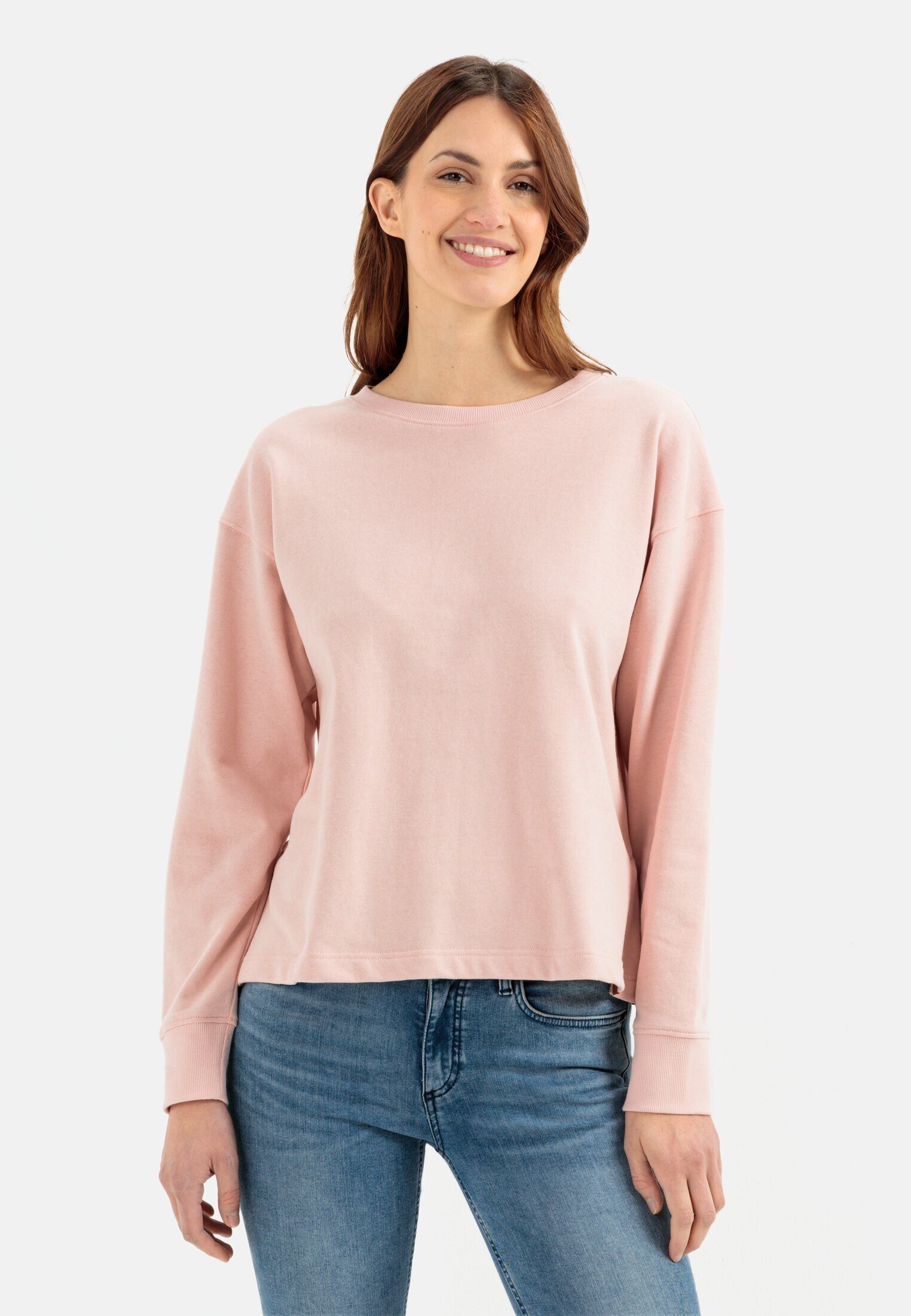 camel active Sweatshirt mit Rundhalsausschnitt Langarm Rundhals