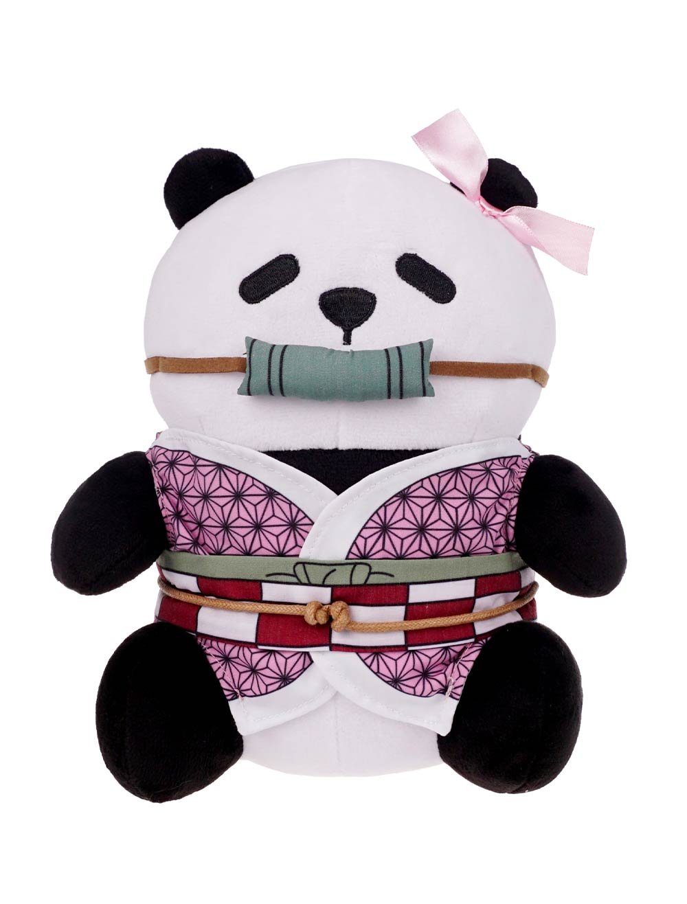 GalaxyCat Plüschfigur Süßes Nezuko Kamado Panda Plüschtier für Kimetsu no Yaiba Fans, 21cm (Plüschfigur), Panda Plüschtier im Nezuko Kostüm