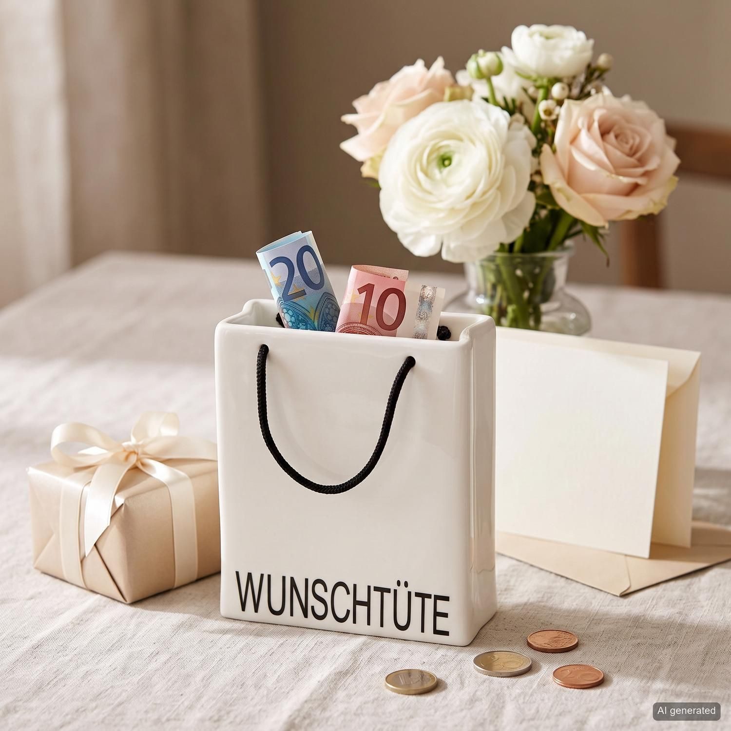 GILDE Aufbewahrungsbox Spardose Wunschtüte (1 St), Mit Schriftzug, abschließbar, Moneybox – Bild 4 von 5