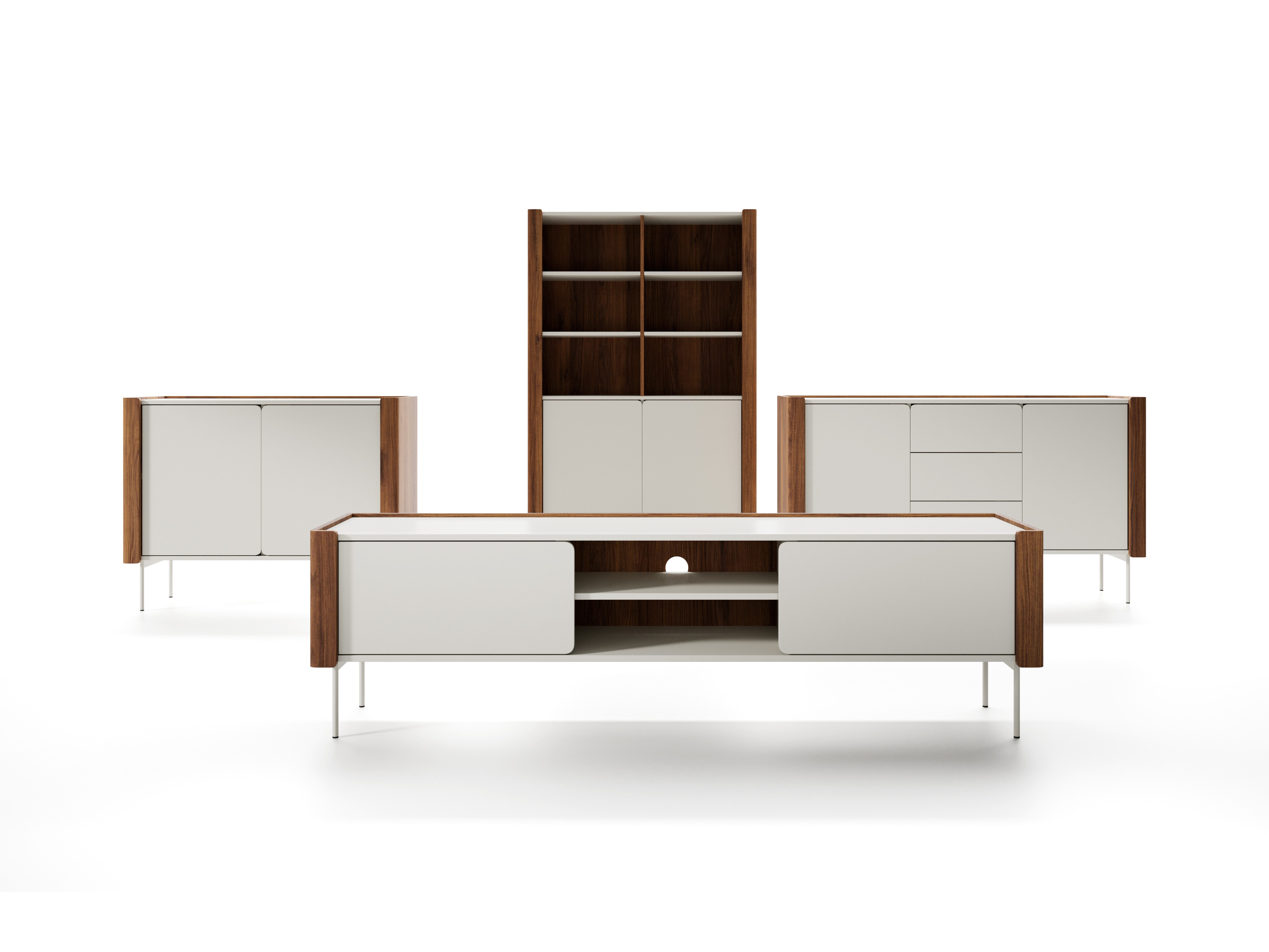 yourhouse24 Kommode WRAP KSZ-141 142x83x40 cm Walnuss/Kaschmir