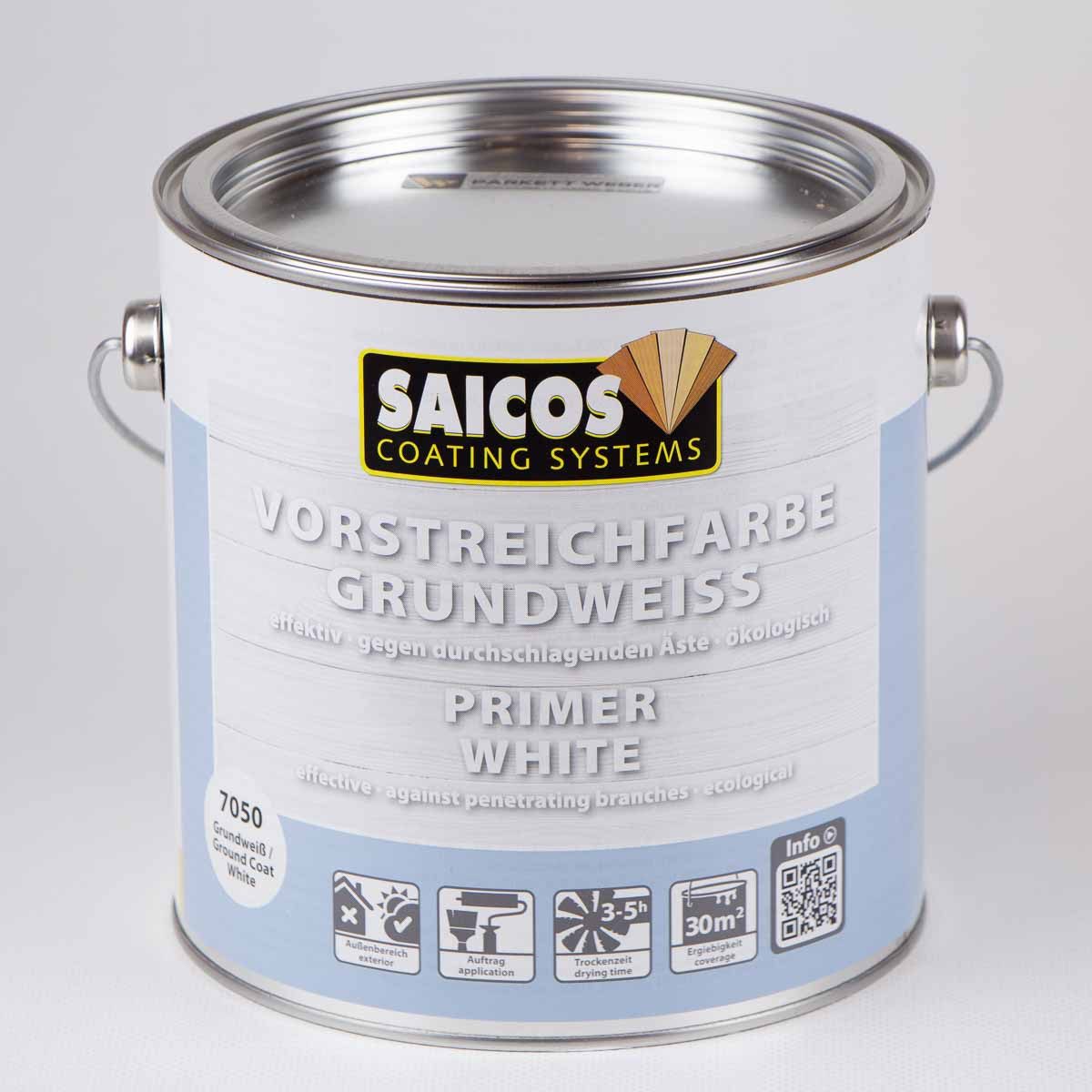 Saicos Holzöl Saicos Vorstreichfarbe Grundweiß (7050) 2,5 Liter