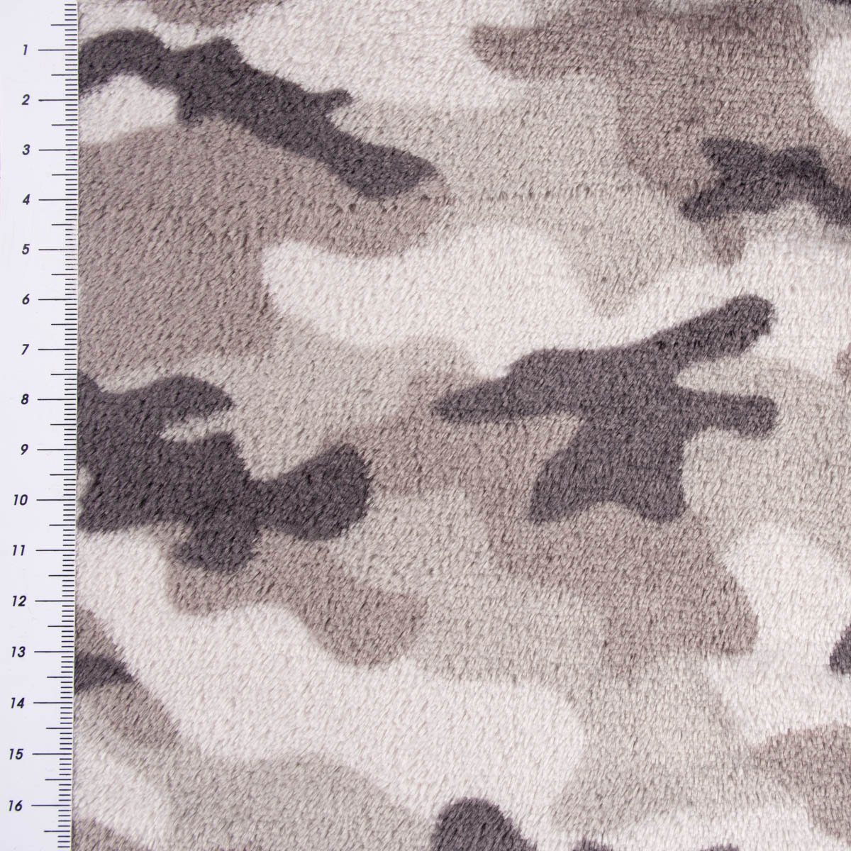 SCHÖNER LEBEN. Stoff Wellness Fleece Camouflage Tarnmuster grau schwarz 1,45m Breite