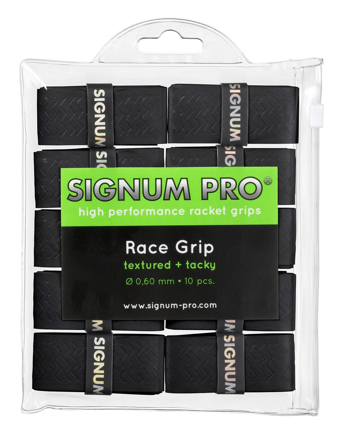 Griffband Overgrip Race 0.6mm schwarz 10er Clip-Beutel