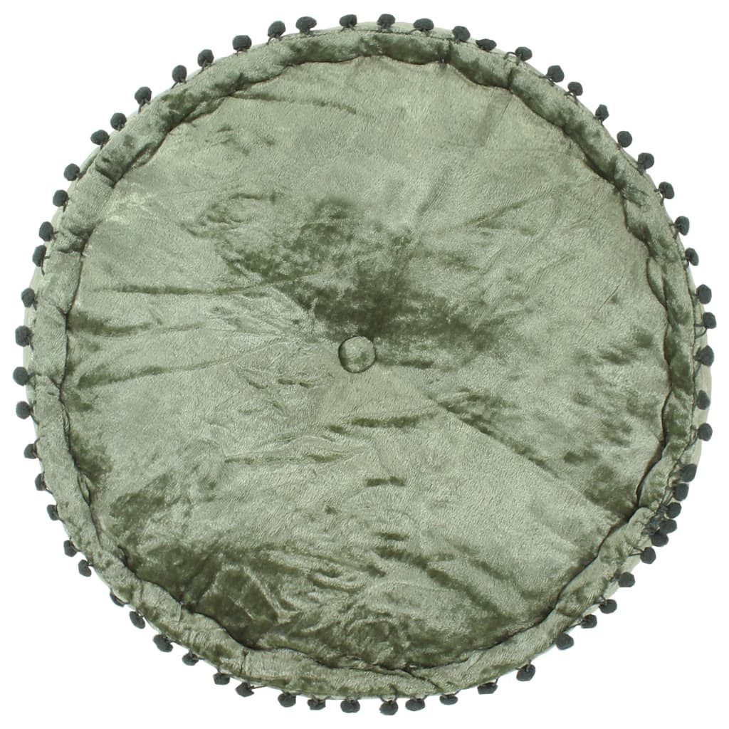 vidaXL Polsterhocker Pouf Rund Samt 40x20 cm Grün (1 St) – Bild 2 von 5