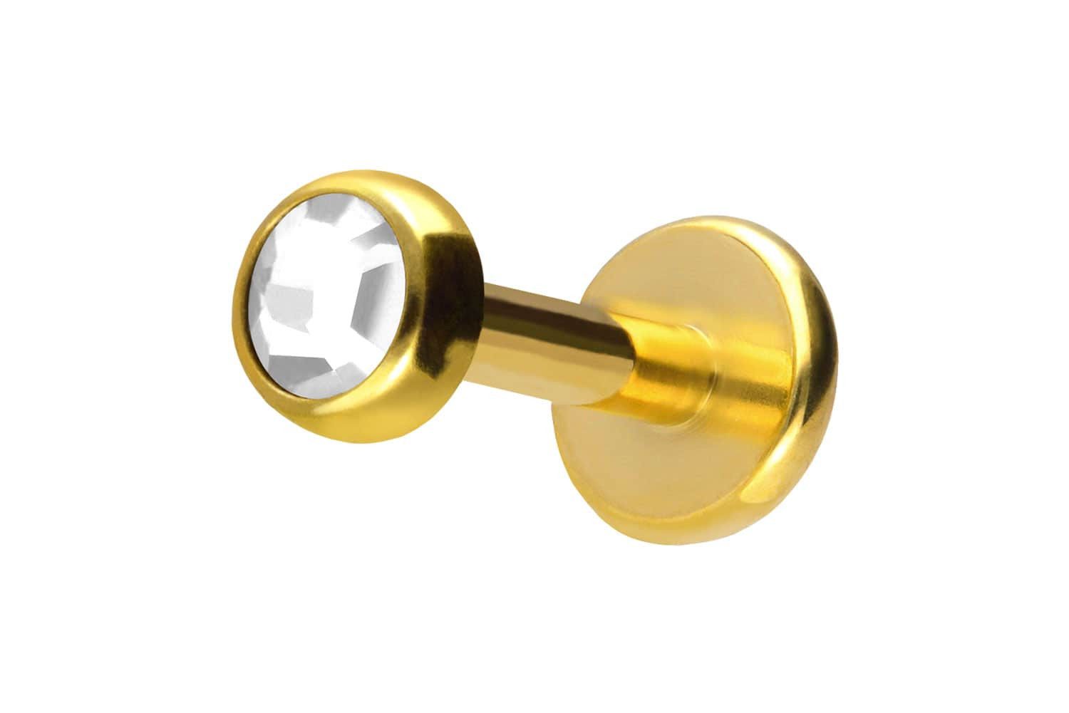 PIERCINGLINE Piercing-Set Titan Labret mit Push Fit KRISTALLDISC (Labrets, günstig online kaufen