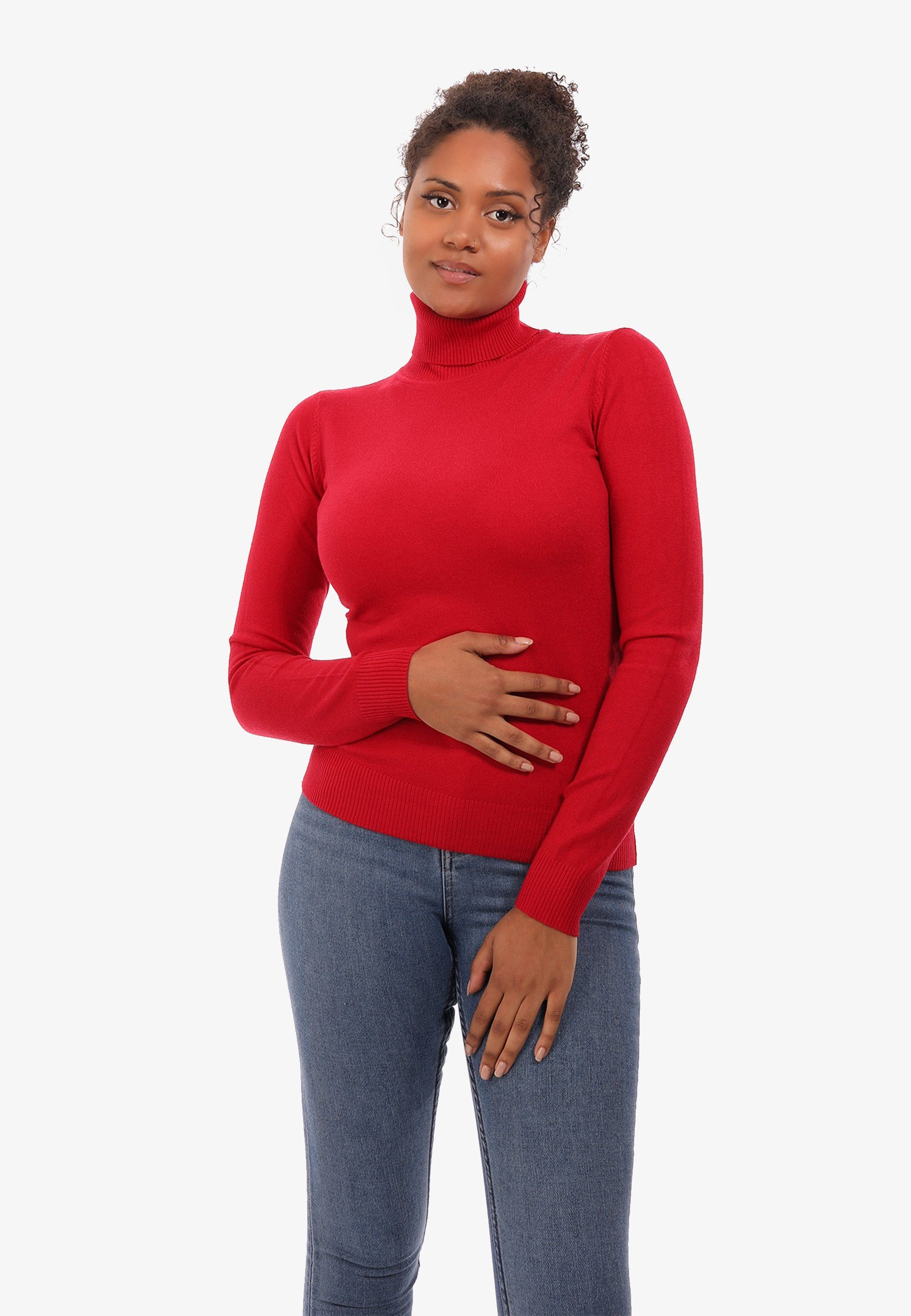 Rollkragenpullover Basic Rollkragen Pullover Casual Rolli Freizeit Elegant