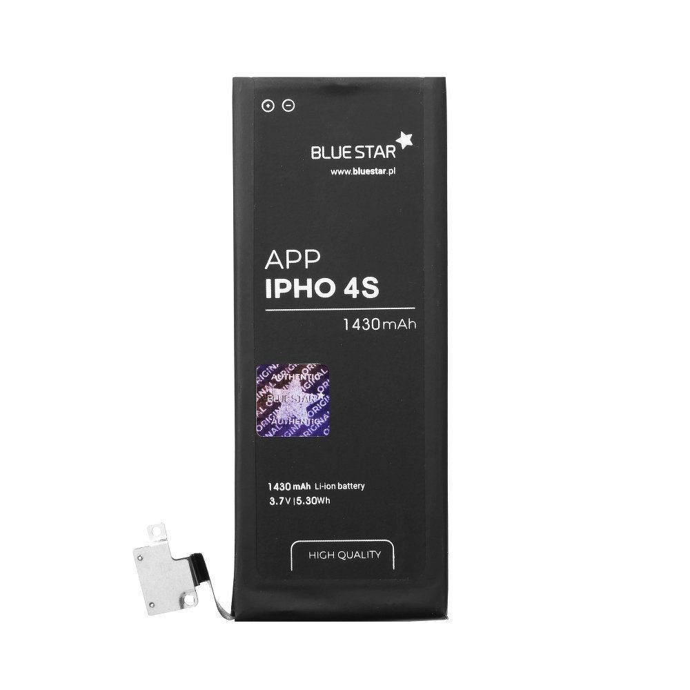 BlueStar Bluestar Akku Ersatz kompatibel mit iPhone 4S 1430 mAh Austausch Batterie Handy Accu APN 616-0580 Smartphone-Akku