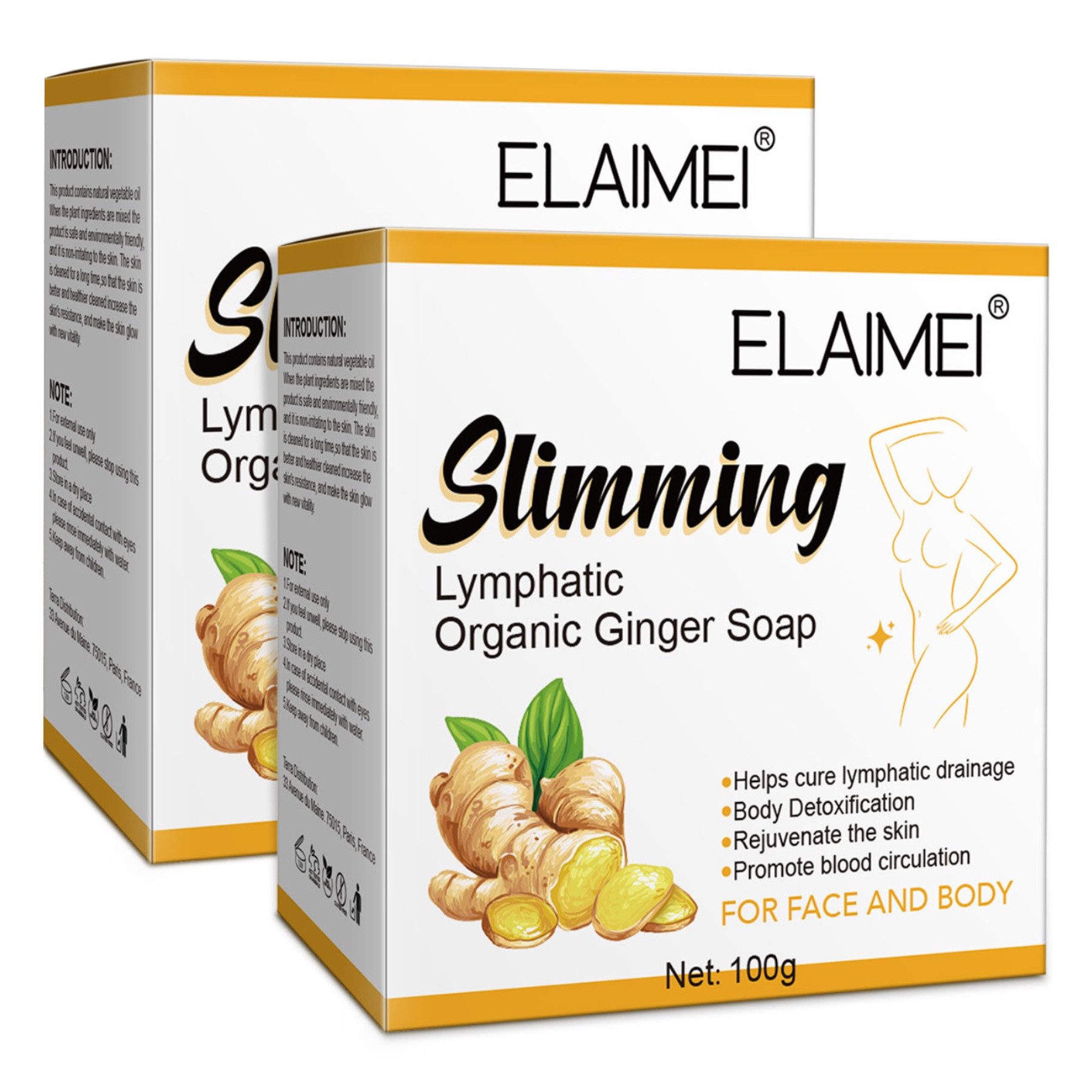 P-Beauty Cosmetic Accessories Feste Duschseife Ingwer Ginger Seife Kojisäure-Seife Seifenstück Gesichtsseife Body, 2-tlg., Seife, Reduziert Schwellungen, Gesicht, Haut, Körper