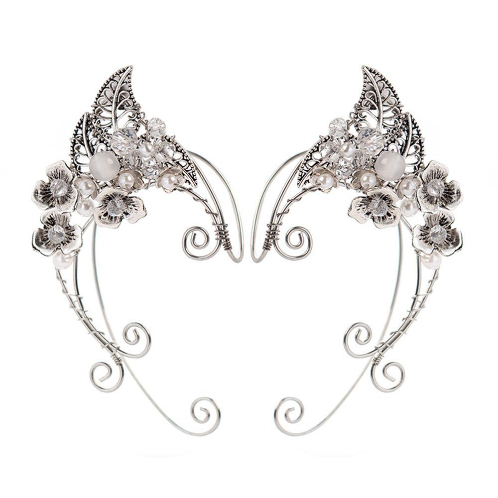 Housruse Ohrhaken-Set Ohrringe Silber Elfenohren Ohrringe Dekorative  Ohrclips