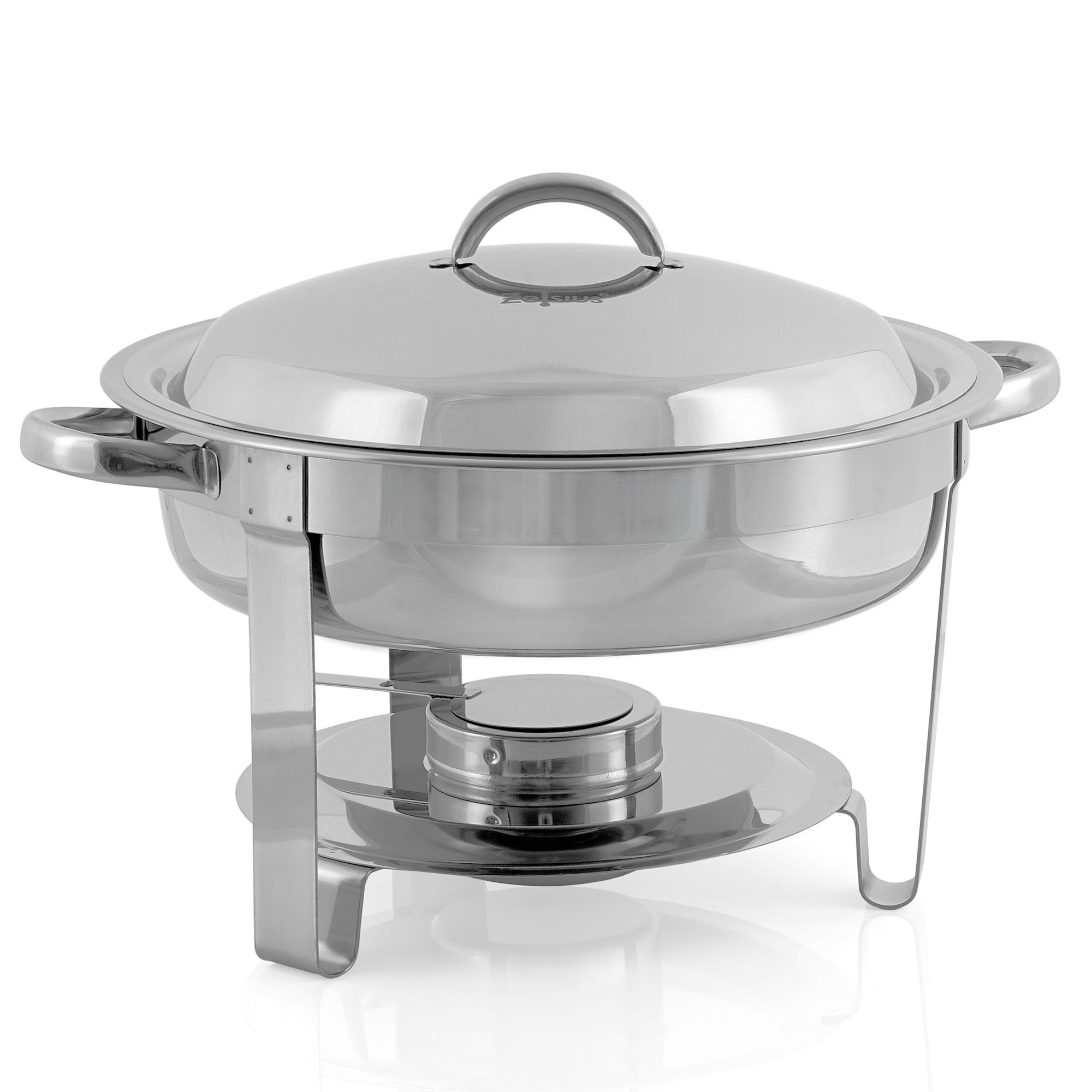 Mahlzeit Speisenwärmer Edelstahl Chafing Dish rund 4,5 Liter, Warmhaltebehälter Essen