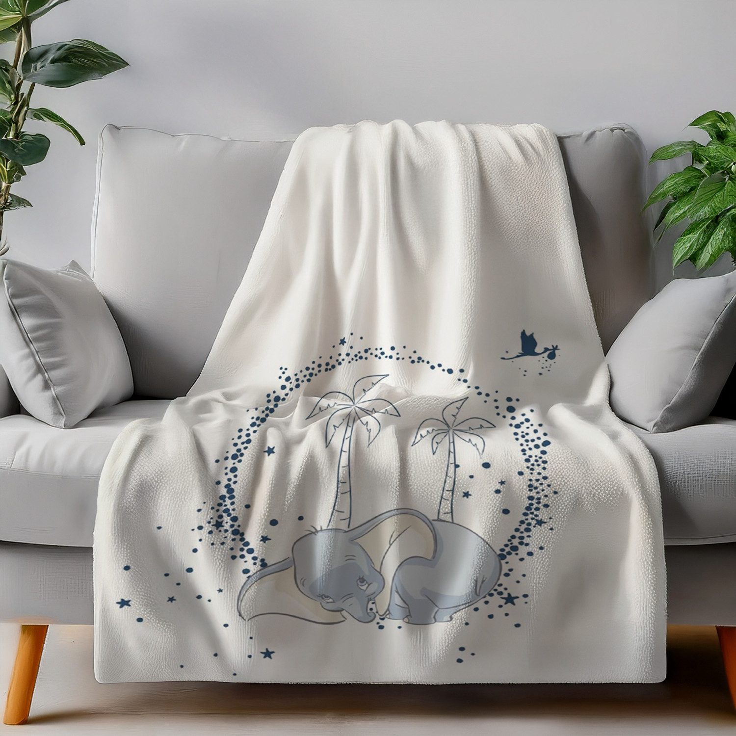 Wohndecke Disney Dumbo Flauschdecke Schmusedecke Kuscheldecke 110 x 150 cm, AY!Max