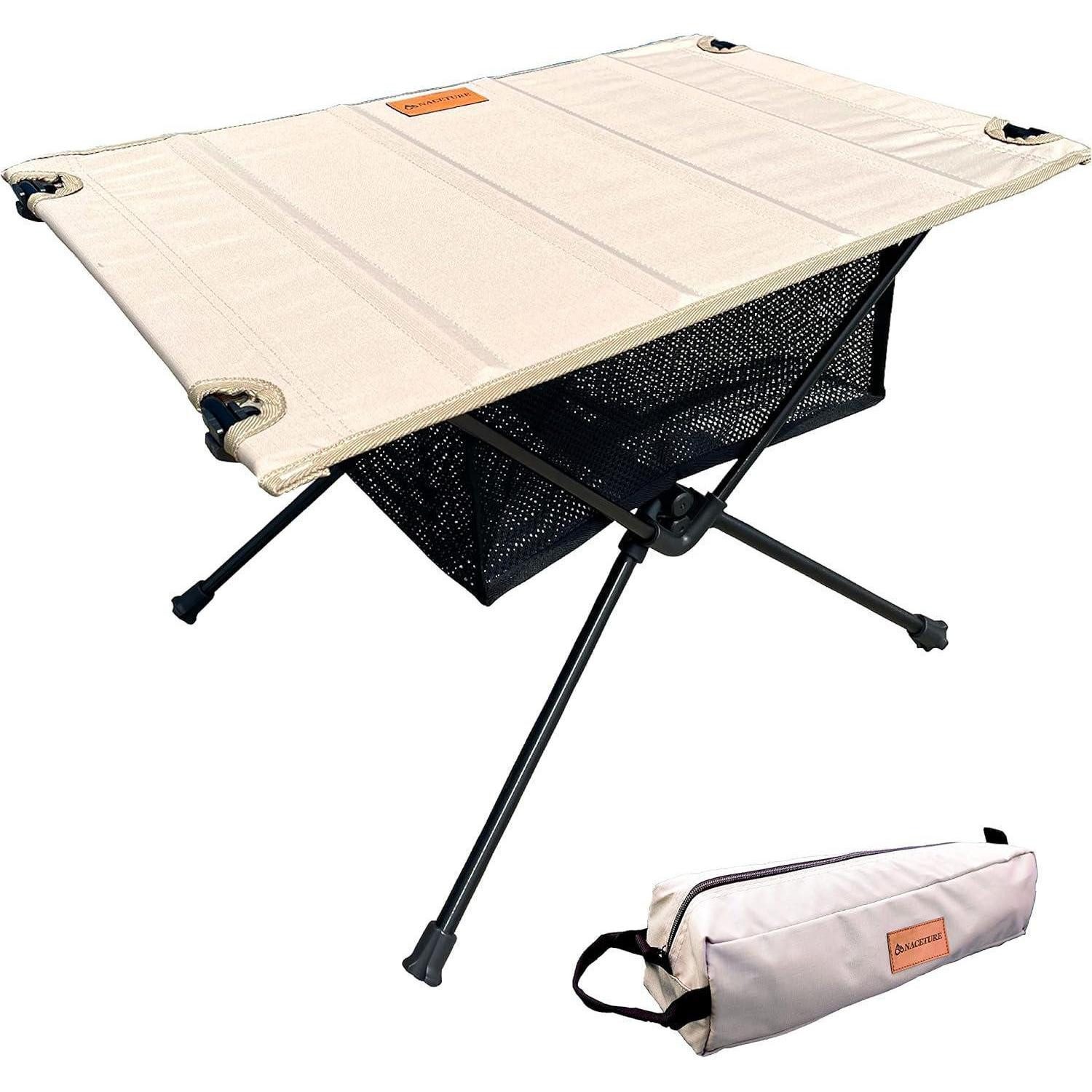 LuxusKollektion Campingtisch Campingtisch klappbar Beine Netzkorb Grillzubehör Outdoor Braun