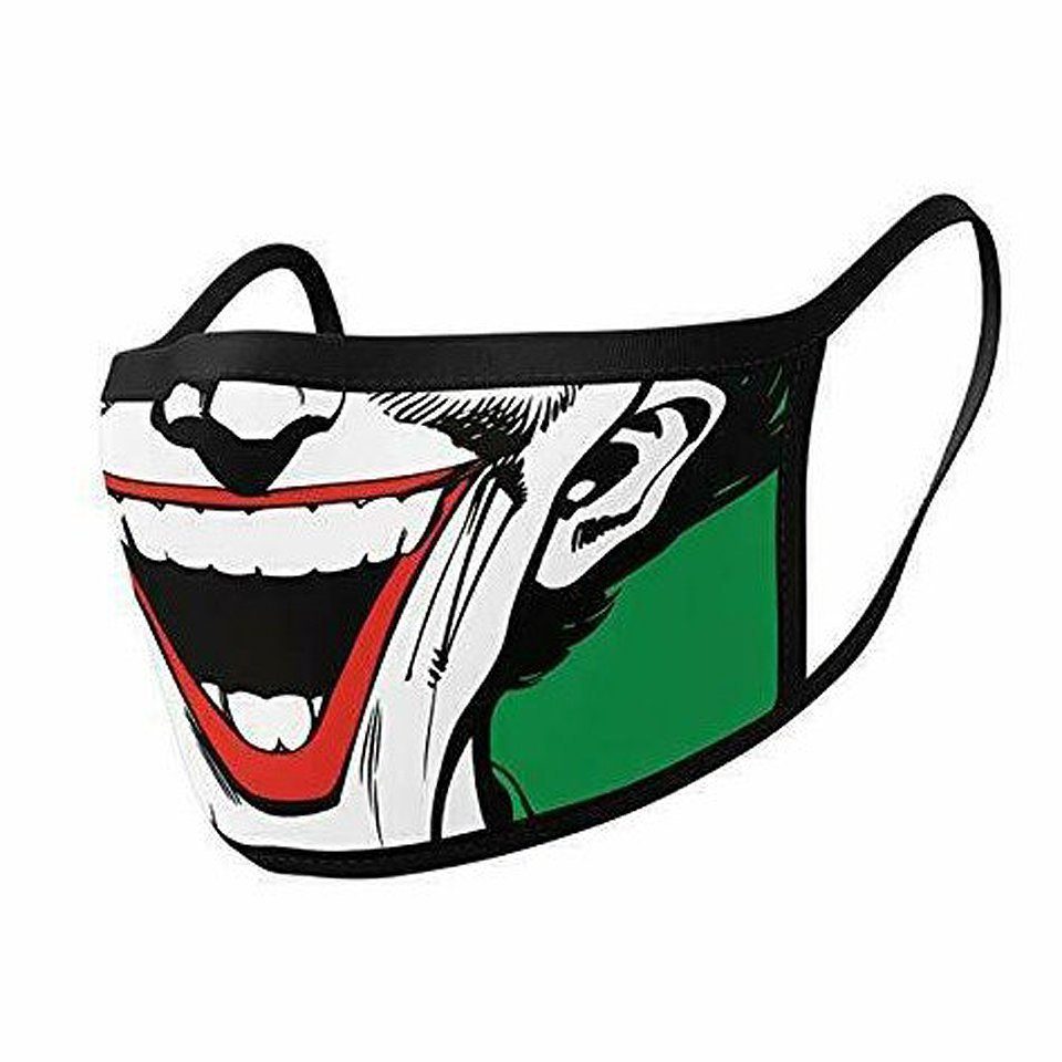 Verkleidungsmaske Joker Grin Stoffmasken Doppelpack