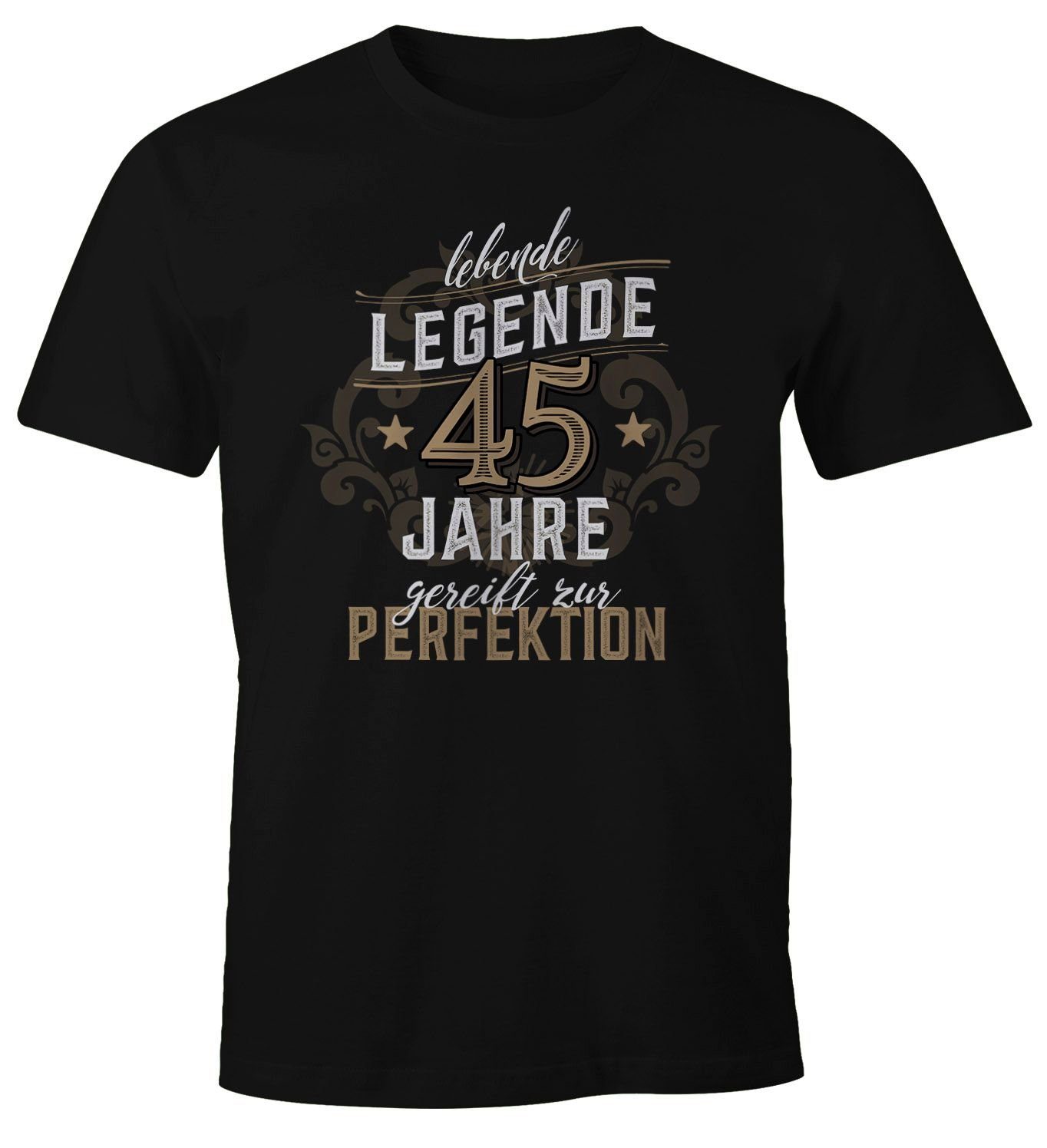 MoonWorks Print-Shirt Herren Geschenk T-Shirt Geburtstag Lebende Legende 30-80 Jahre Moonworks® mit Print 45 schwarz
