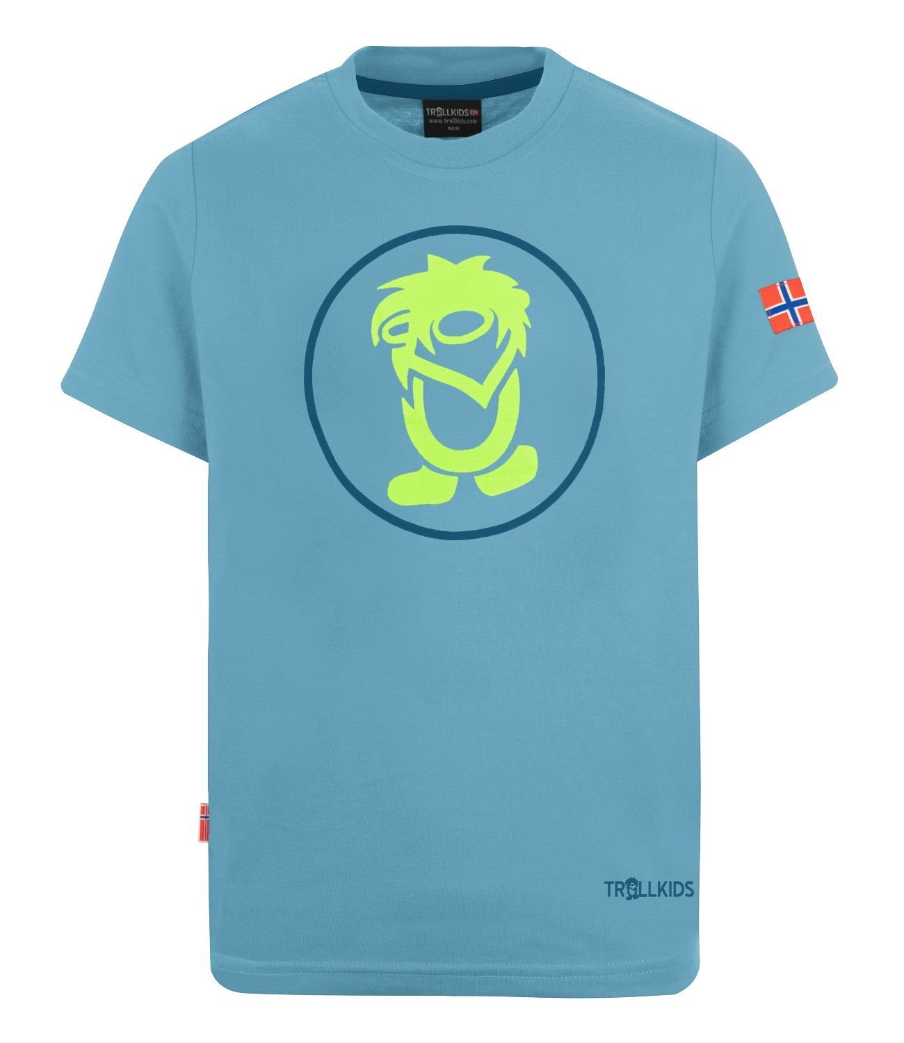 T-Shirt TROLLKIDS Delphinblau/Lime Troll