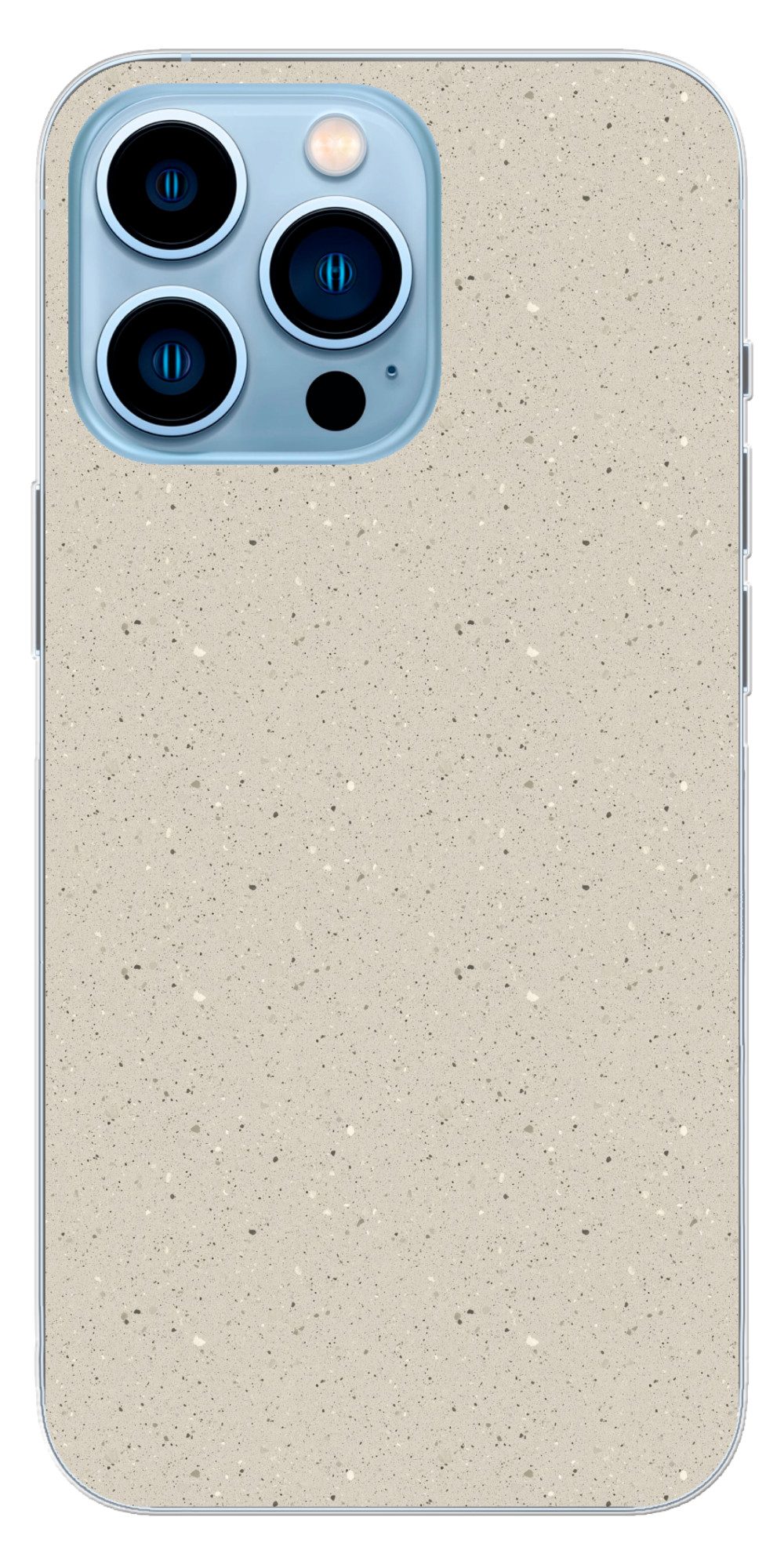 MuchoWow Handyhülle für Apple iPhone 13 Pro Hellbeige - Terrazzo - Grau, Smartphone-Bumper, Print, Handy Schutzhülle Dünn
