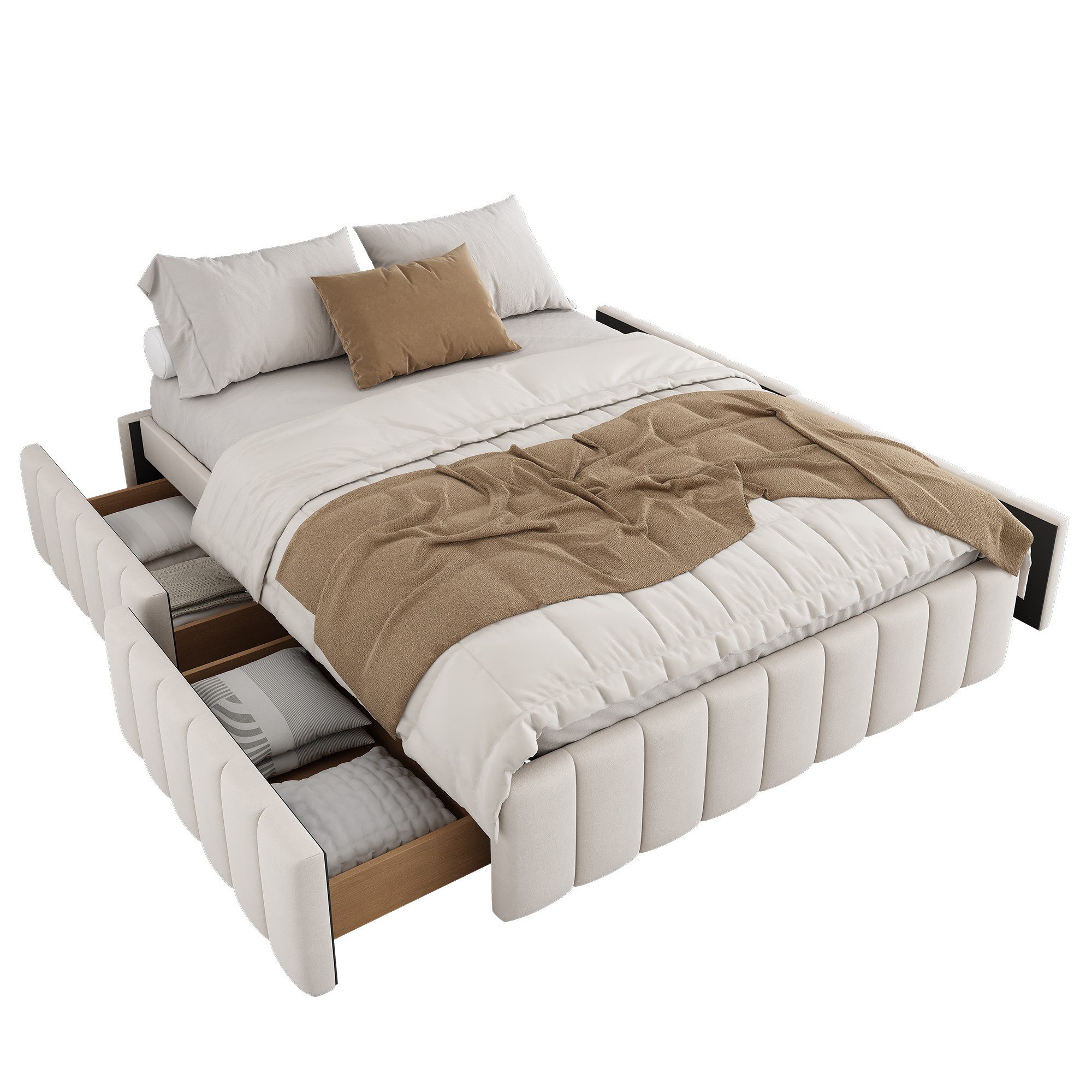 REDOM Polsterbett Doppelbett Funktionsbett mit Lattenrost günstig online kaufen