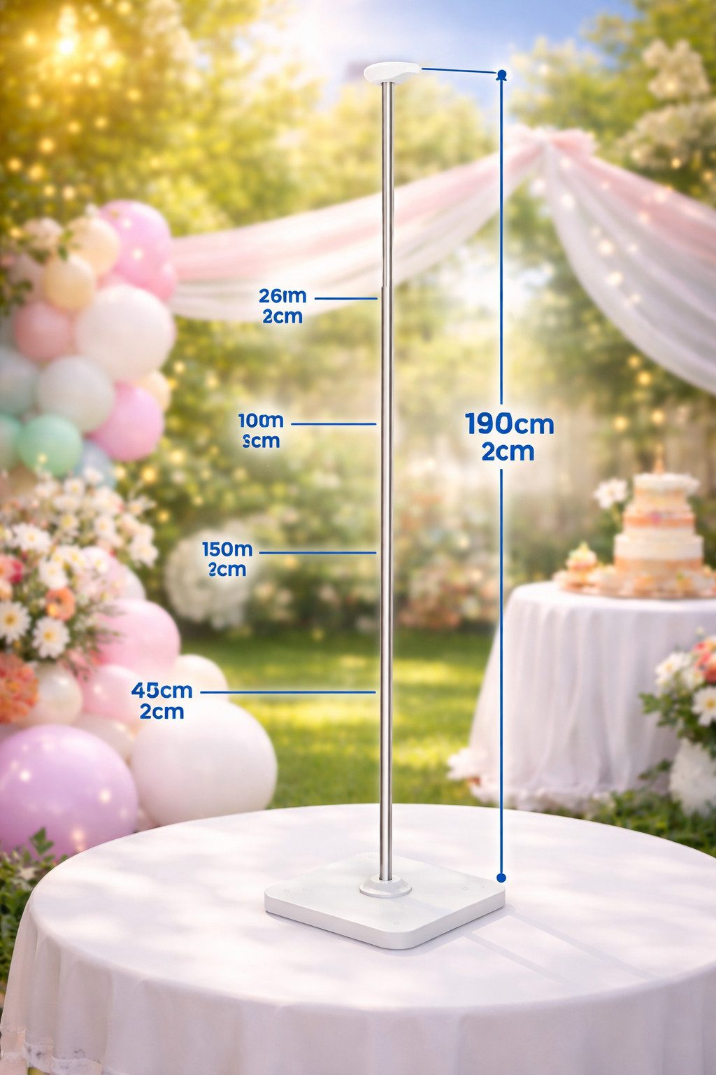 PartyFlamingo Dekosäule Höhenverstellbarer Dekosäulen-Ständer 45,9–265 cm für Events & Partys (40 St)