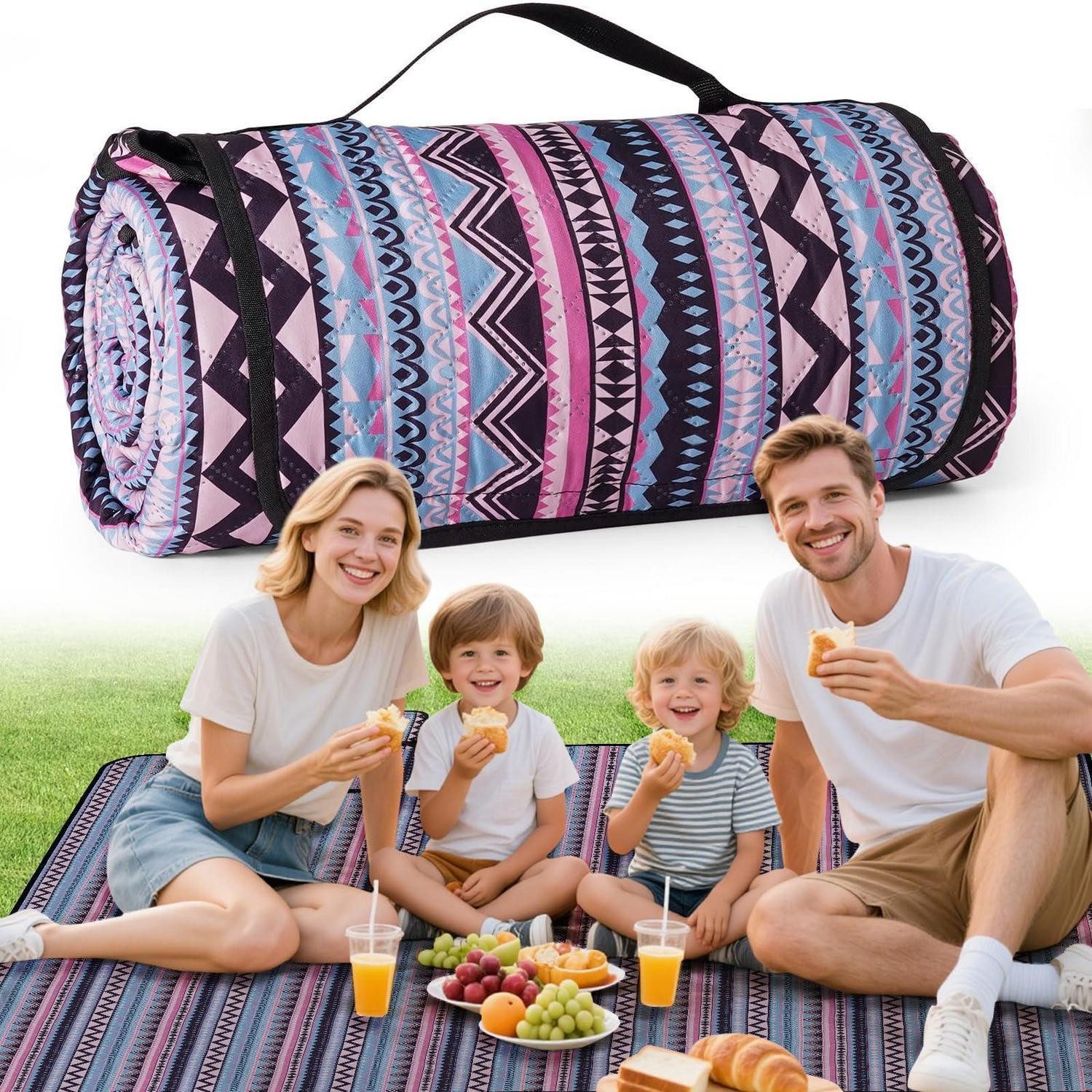 Picknickdecke Picknickdecke 200x200cm wasserdicht sandabweisend Böhmen, LuxusKollektion