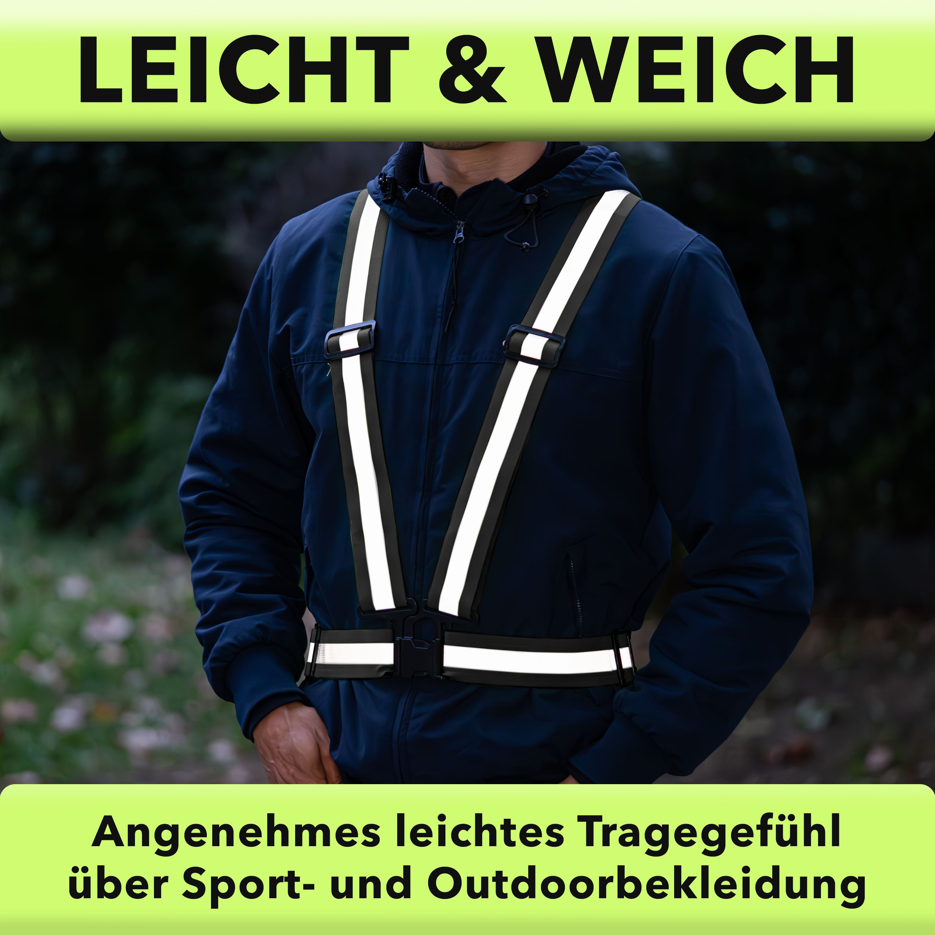 AVANA Warnweste reflektierende Sicherheitsweste einstellbare Reflektorweste Weste Fahrrad, Joggen, für Erwachsene & Jugendliche