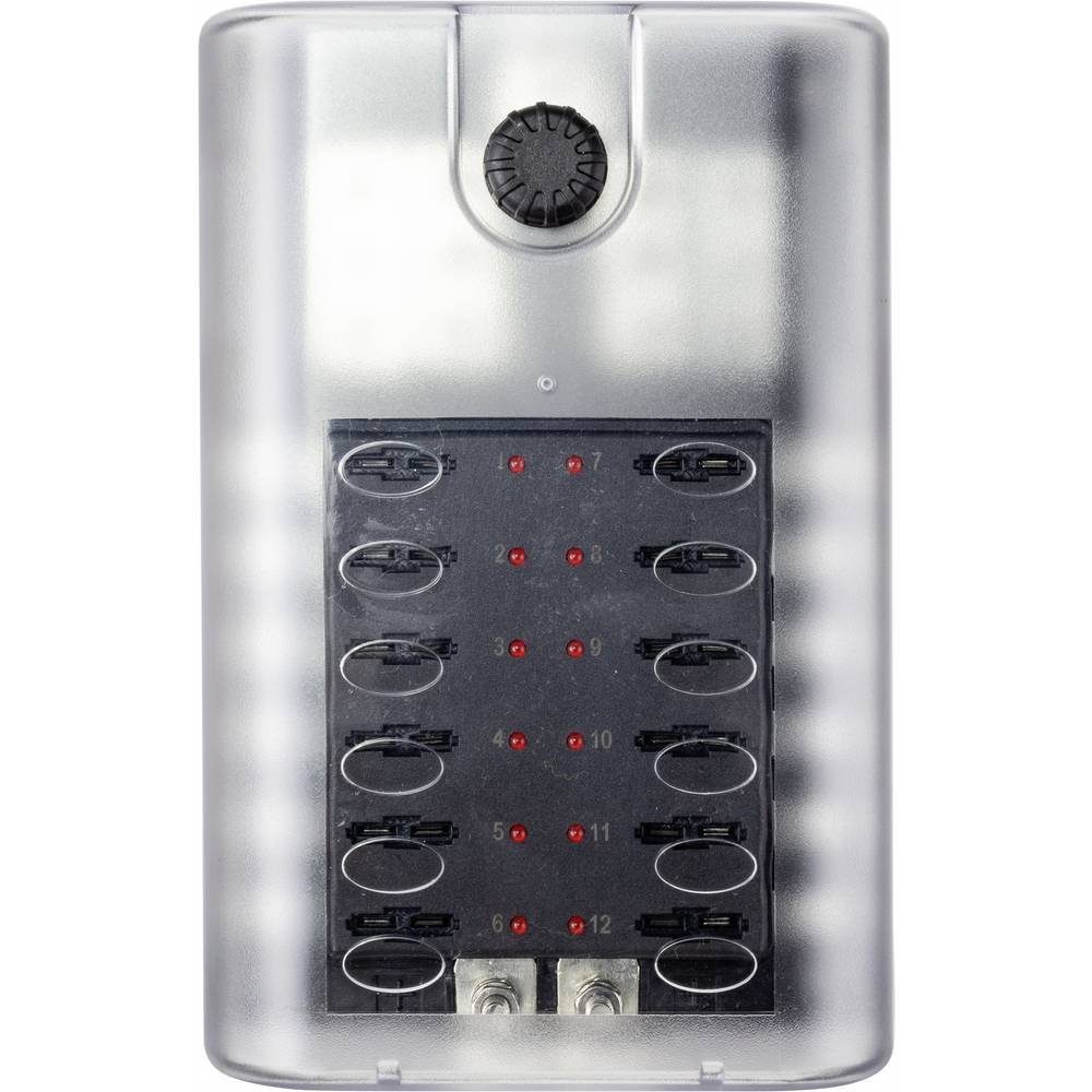 TRU COMPONENTS Sicherungshalter Flachsicherungs-Halter für 12 Sicherungen mit LED-Anzeige 32, mit Statusanzeige