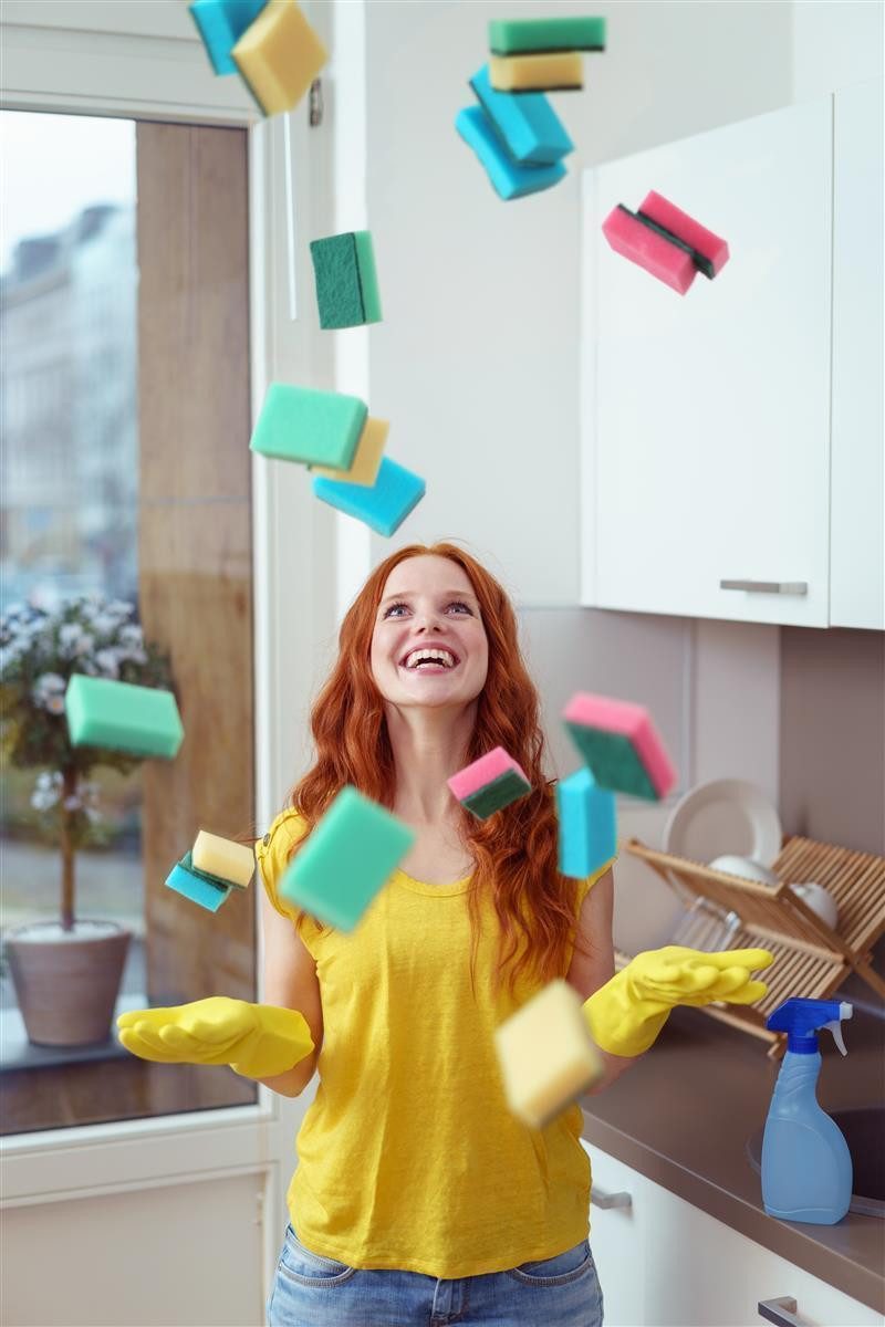 Jean Products Reinigungsschwamm Putzschwämme 100 Stück, verschiedene Farben, Spülschwamm Topfschwamm Küchenschwamm Topfreiniger